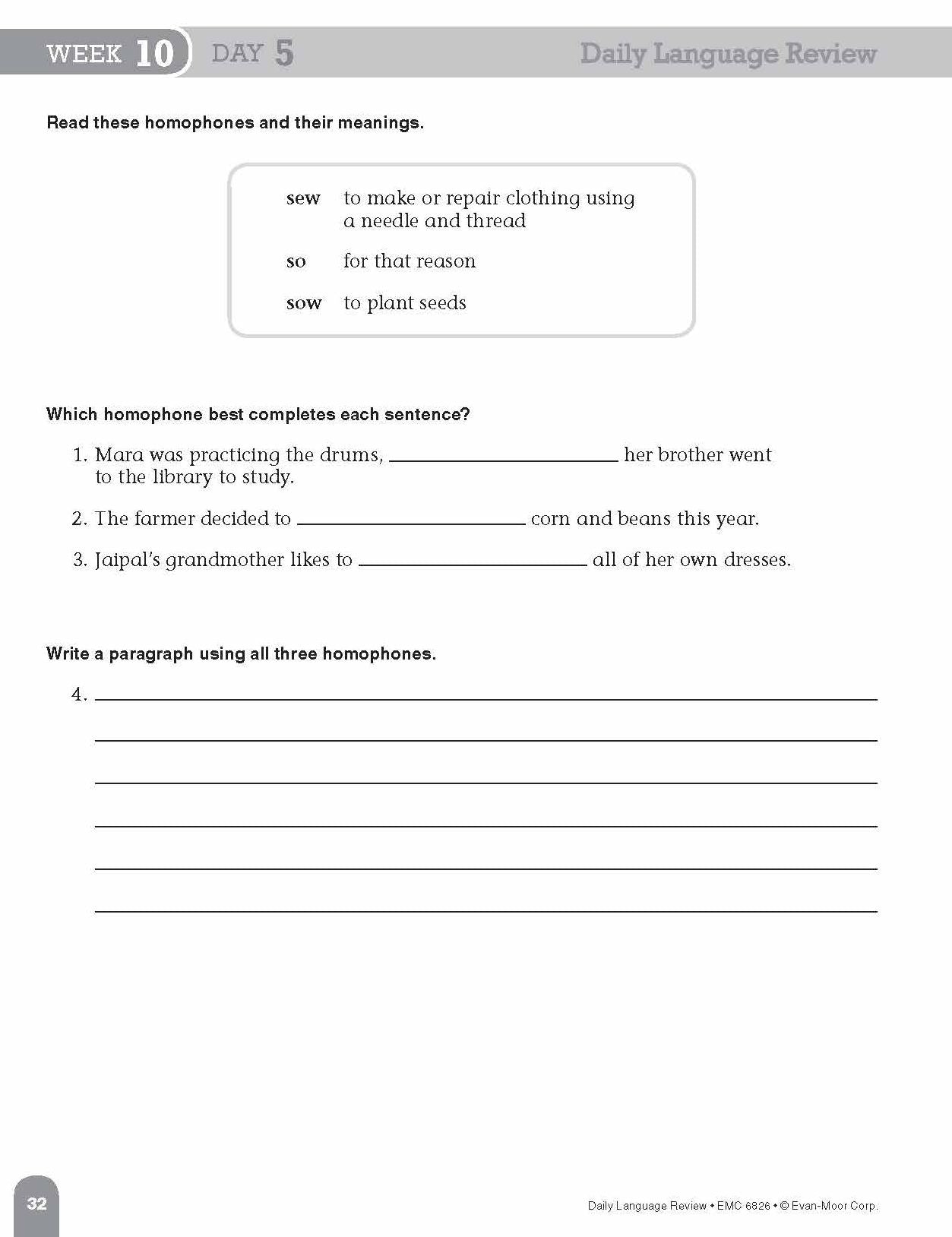 Daily Language Review, Grade 6 Student Edition Workbook