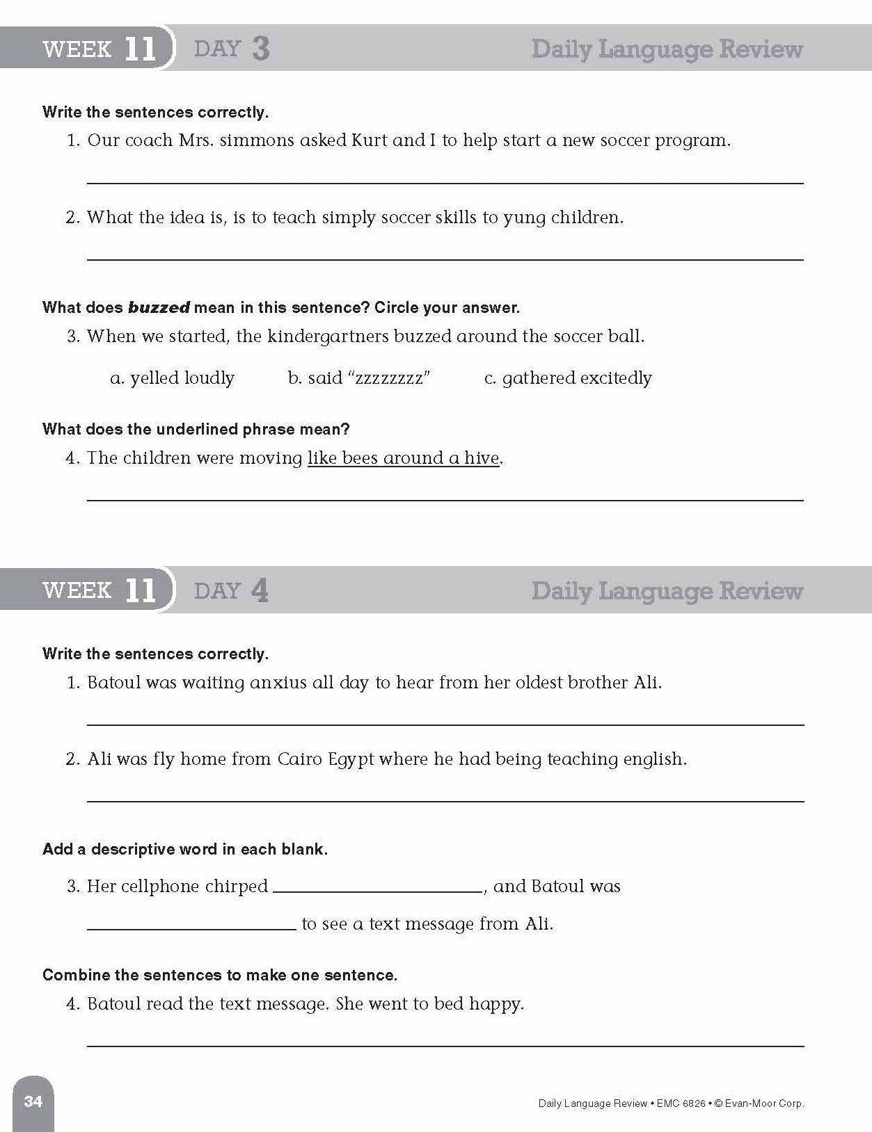 Daily Language Review, Grade 6 Student Edition Workbook