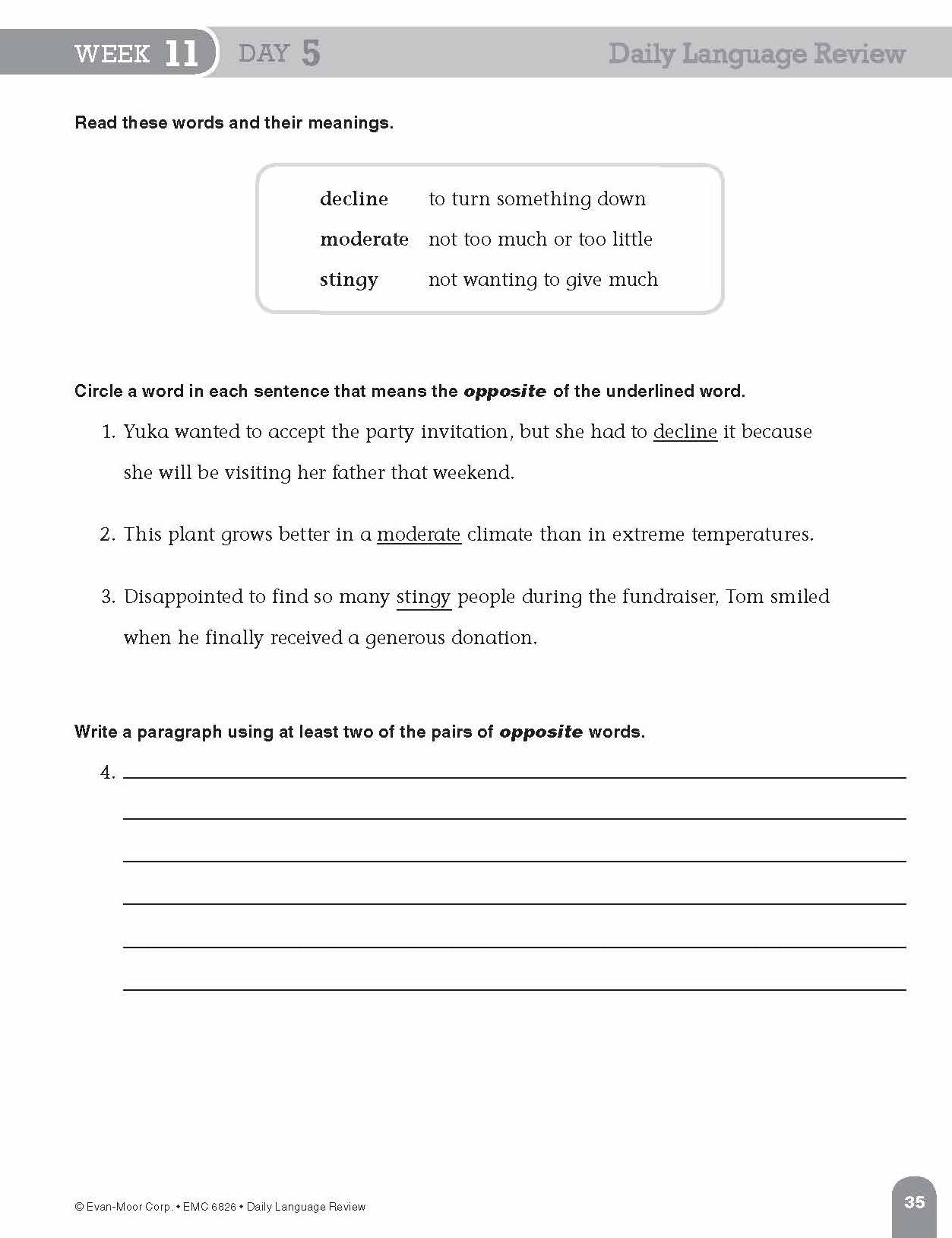 Daily Language Review, Grade 6 Student Edition Workbook