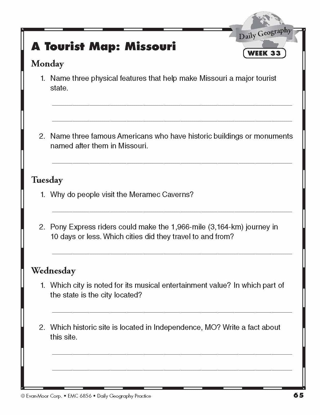 Daily Geography Practice, Grade 6 Student Edition Workbook