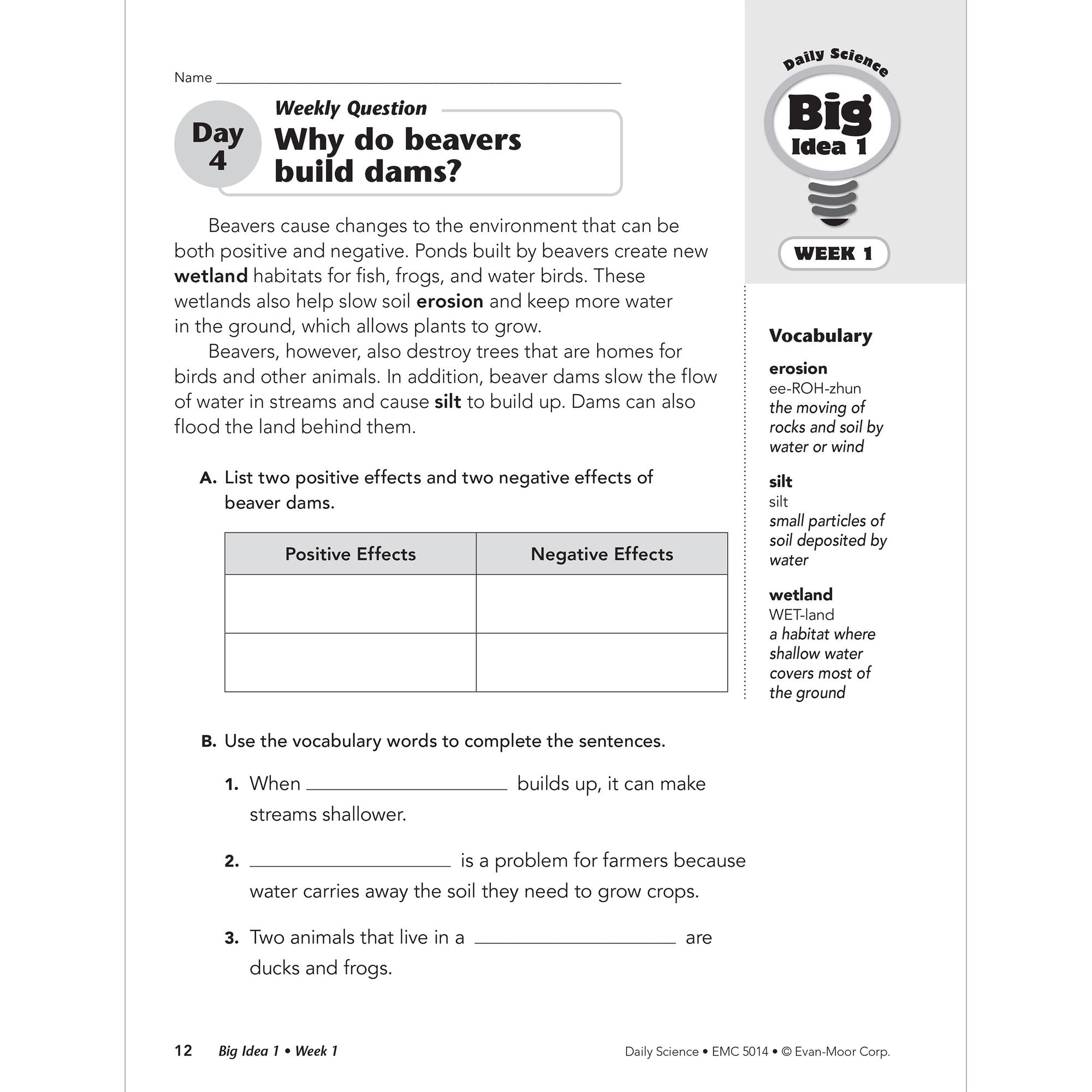 Daily Science, Grade 4 Student Edition Workbook