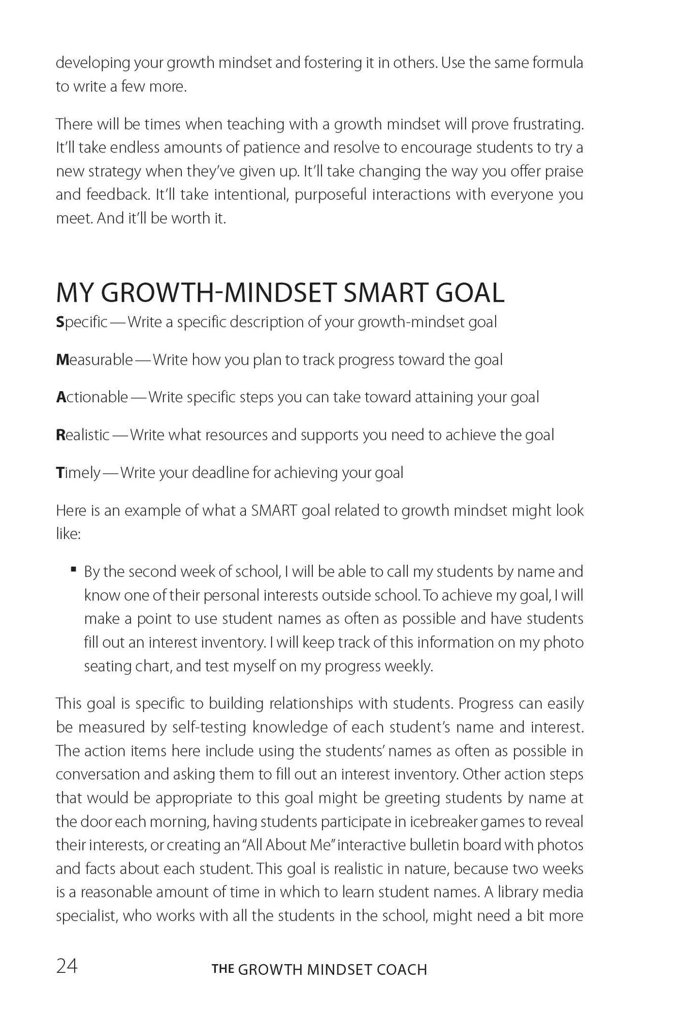 The Growth Mindset Coach: A Teacher's Month-by-Month Handbook for Empowering Students to Achieve