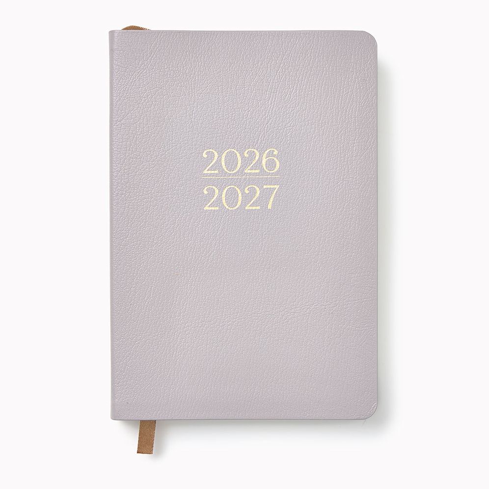 2026-2027 Paper Source Gray Lilac Leather 12-Month Daily Planner