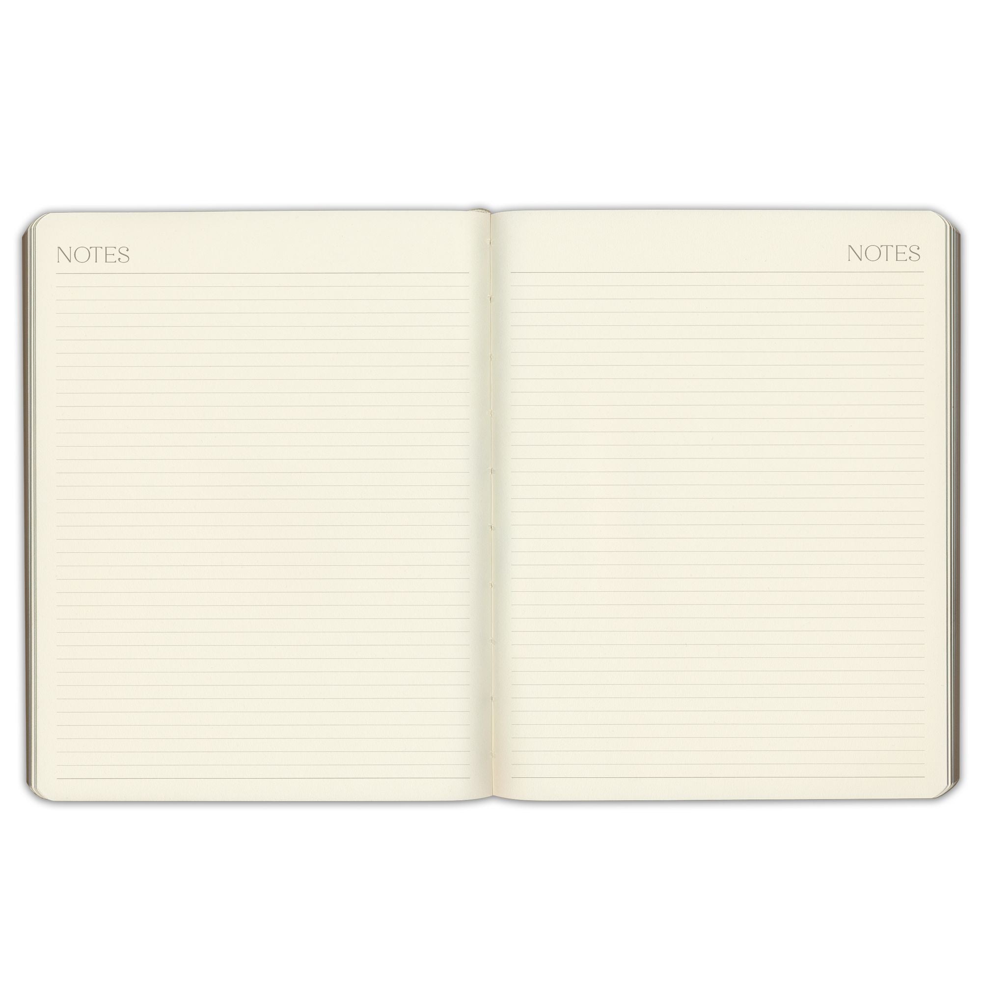 2026-2027 Paper Source Gray Lilac Leather 18-Month Weekly Desk Planner