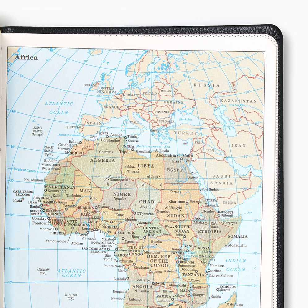 2026-2027 Paper Source Black Leather 18-Month Weekly Pocket Planner