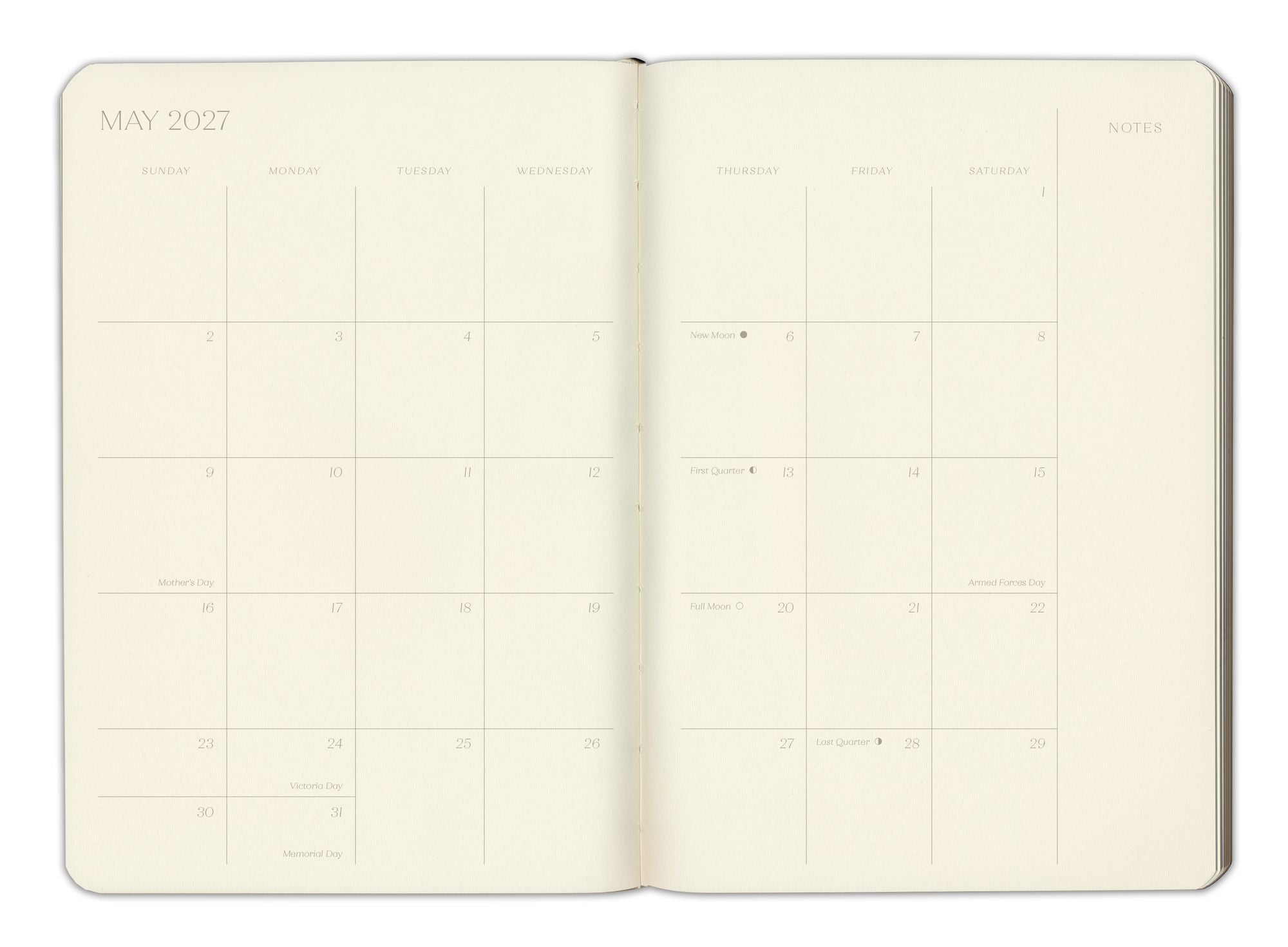 2026-2027 Paper Source Black Leather 18-Month Monthly Pocket Planner