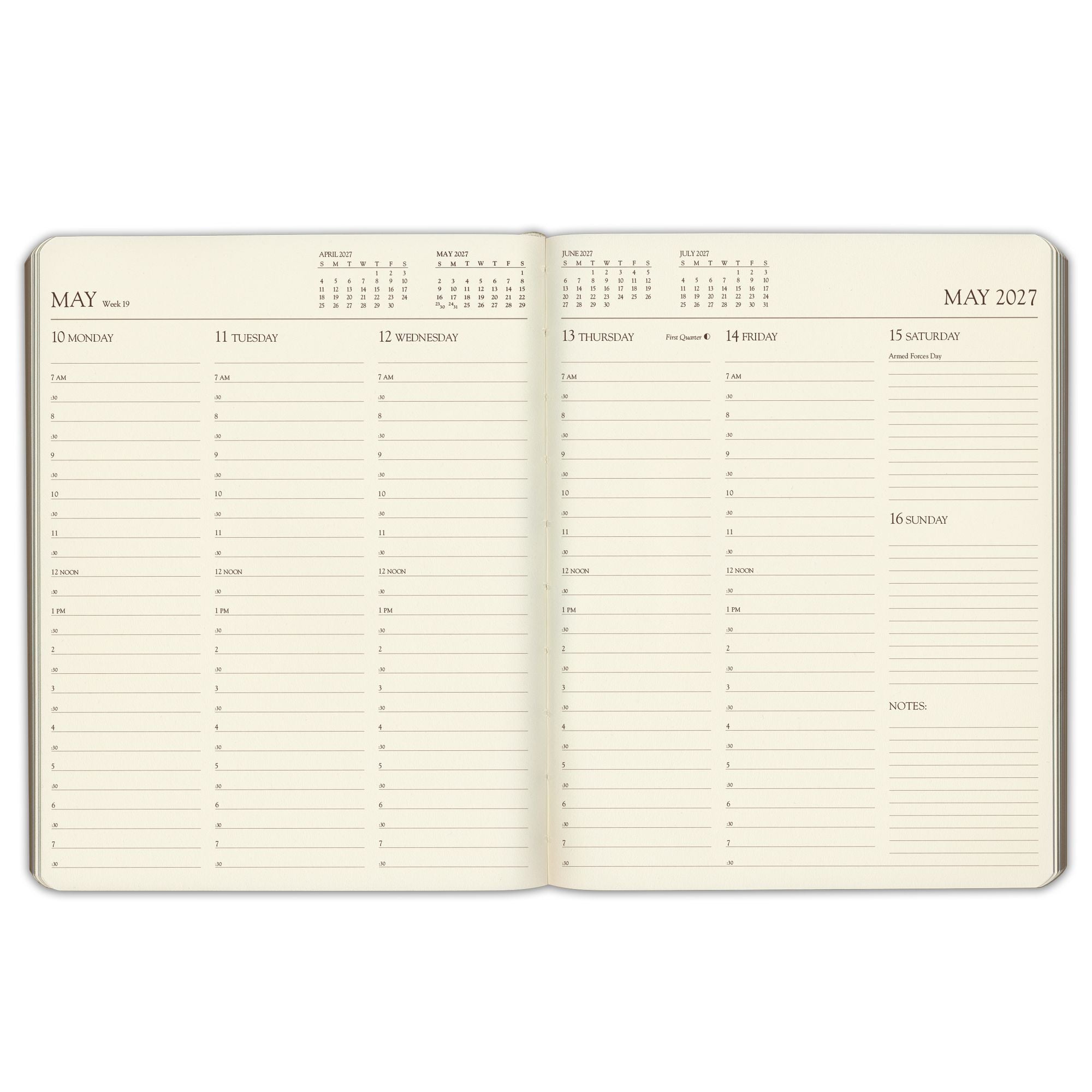 2027 Professional Charcoal Weekly Desk Planner