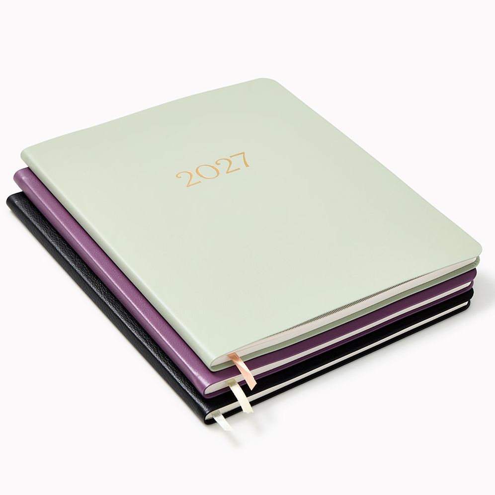 2027 Paper Source Black Monthly Desk Planner