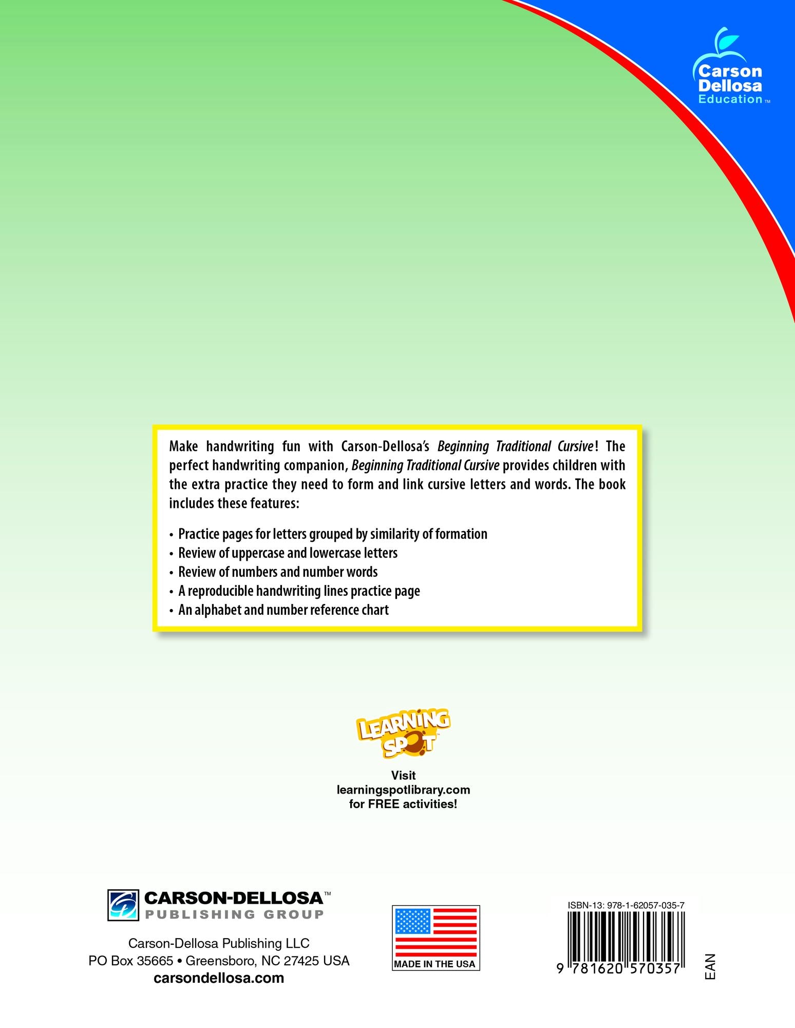 Beginning Traditional Cursive, Grades 1 - 3