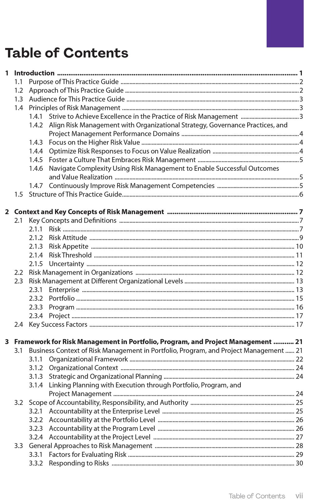 Risk Management in Portfolios, Programs, and Projects: A Practice Guide