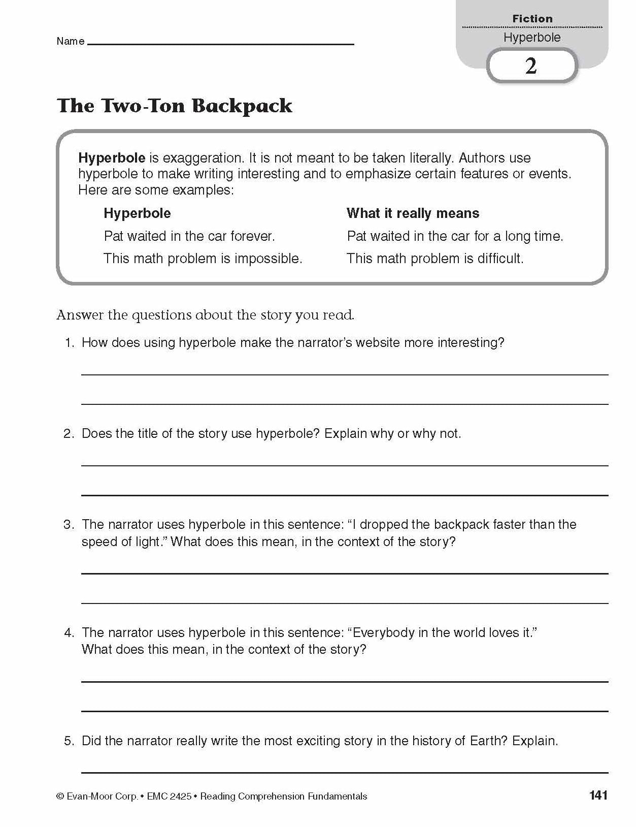 Reading Comprehension Fundamentals, Grade 5 Teacher Resource