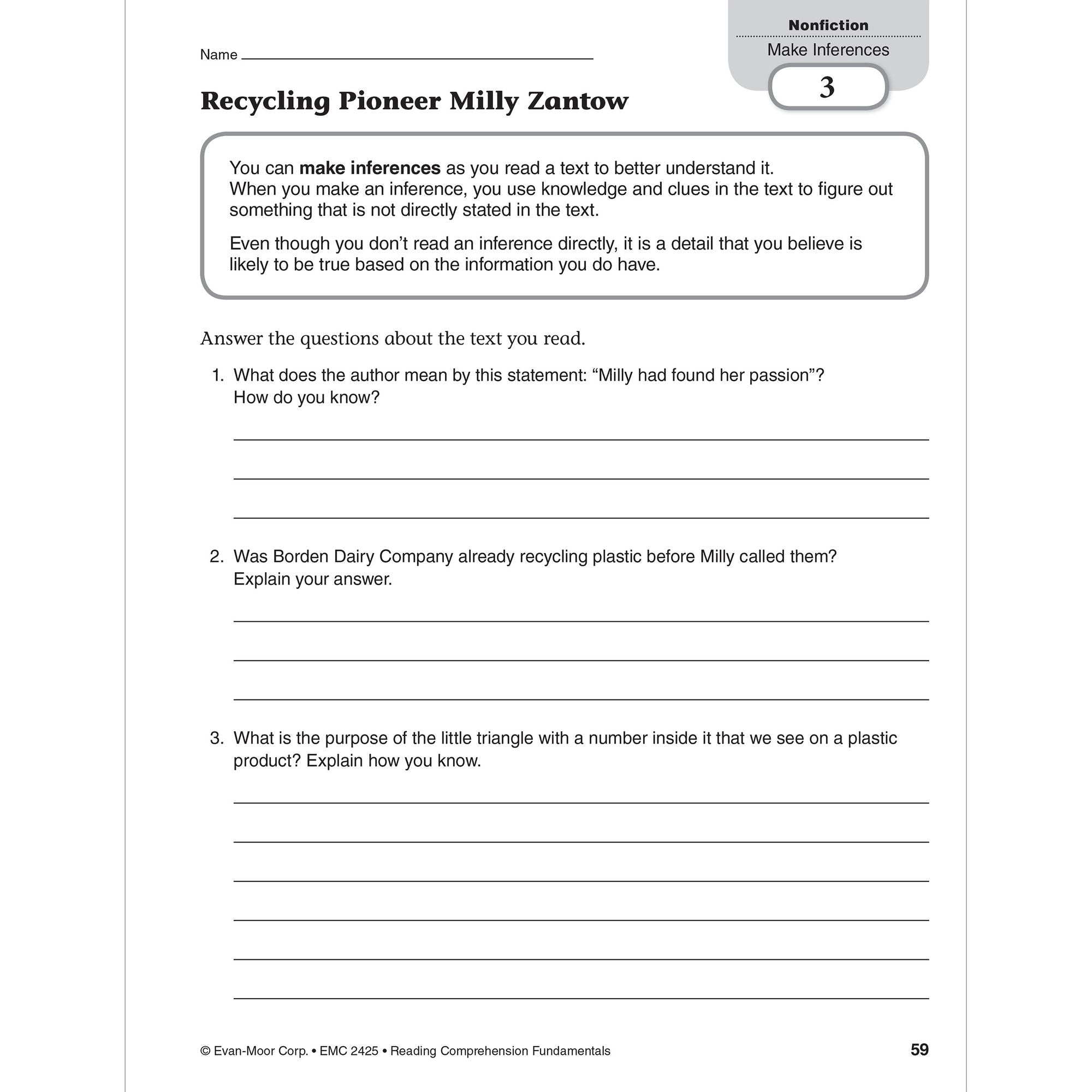 Reading Comprehension Fundamentals, Grade 5 Teacher Resource
