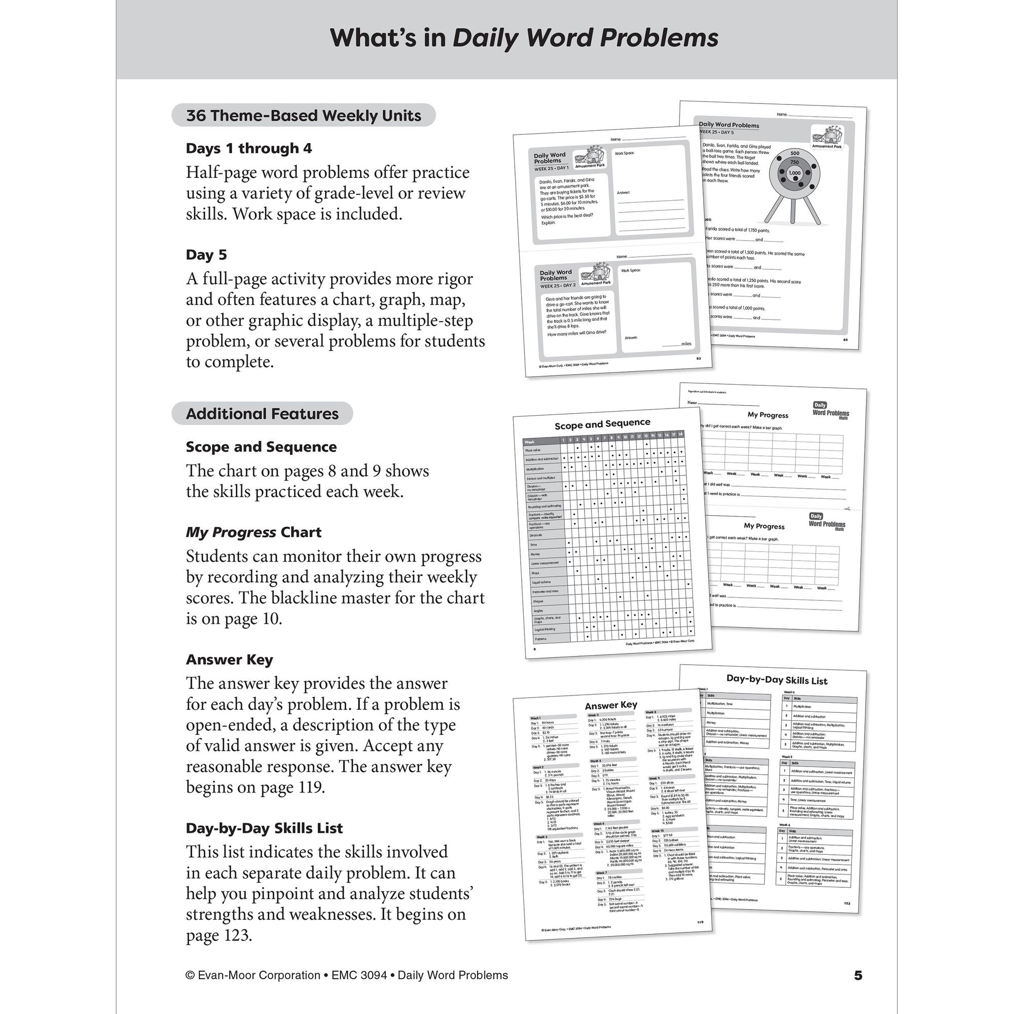 Daily Word Problems Math, Grade 4 Teacher Edition