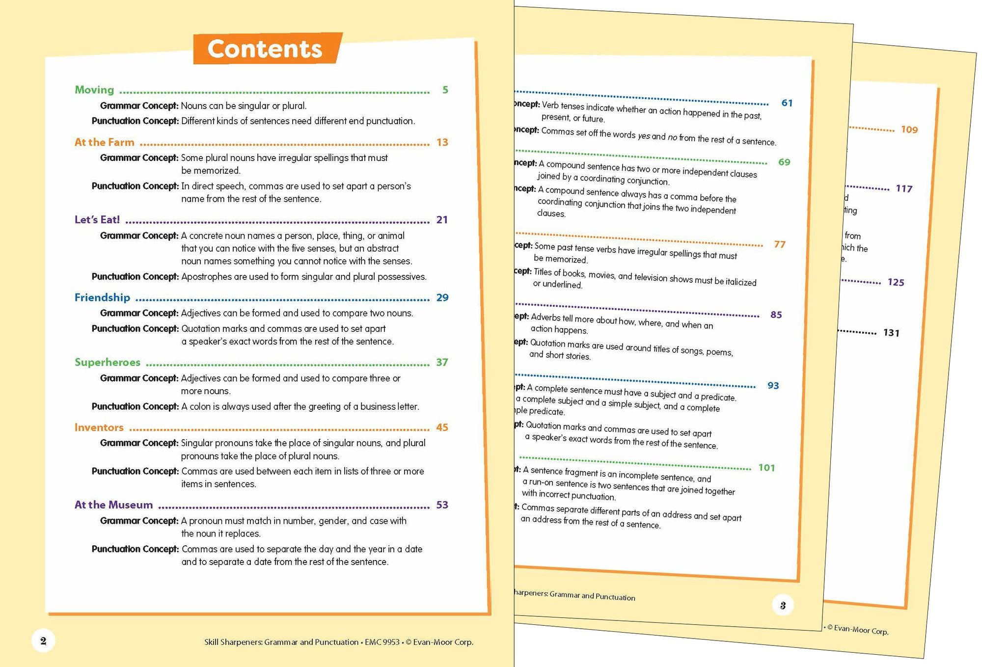 Skill Sharpeners: Grammar And Punctuation, Grade 3