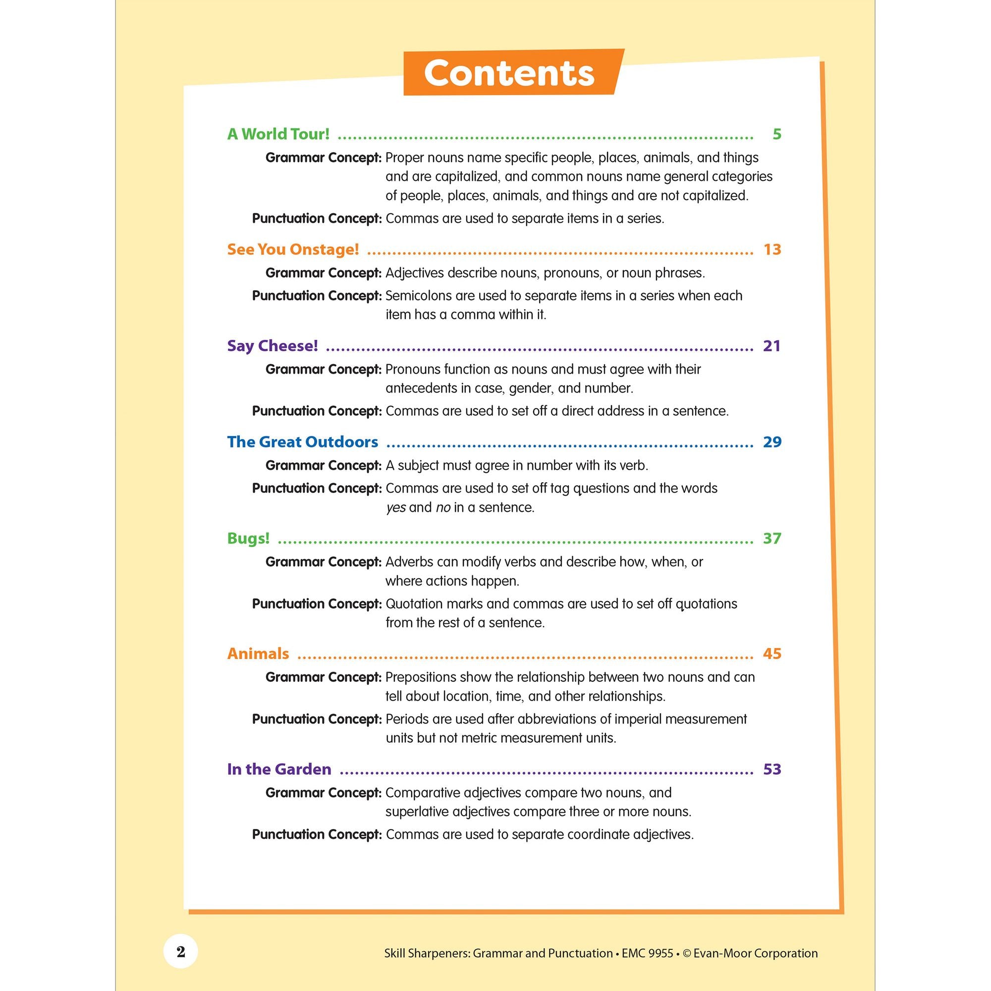 Skill Sharpeners: Grammar & Punctuation, Grade 5 Workbook