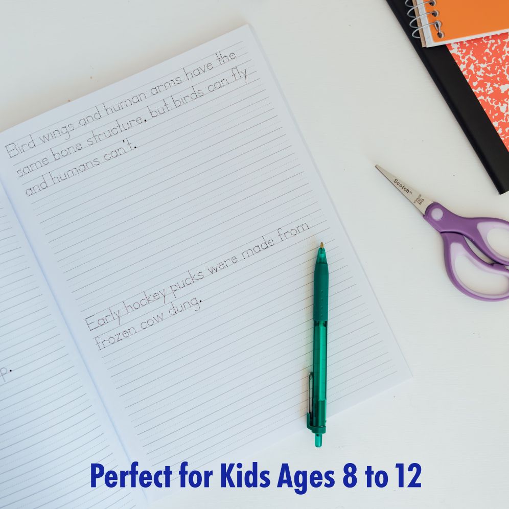 Print Handwriting Practice for Kids 8-12: 250 Awesome Fun Facts about Science, Animals, and History
