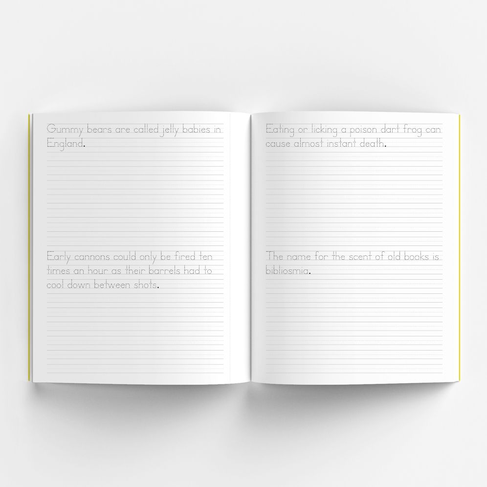 Print Handwriting Practice for Kids 8-12: 250 Awesome Fun Facts about Science, Animals, and History