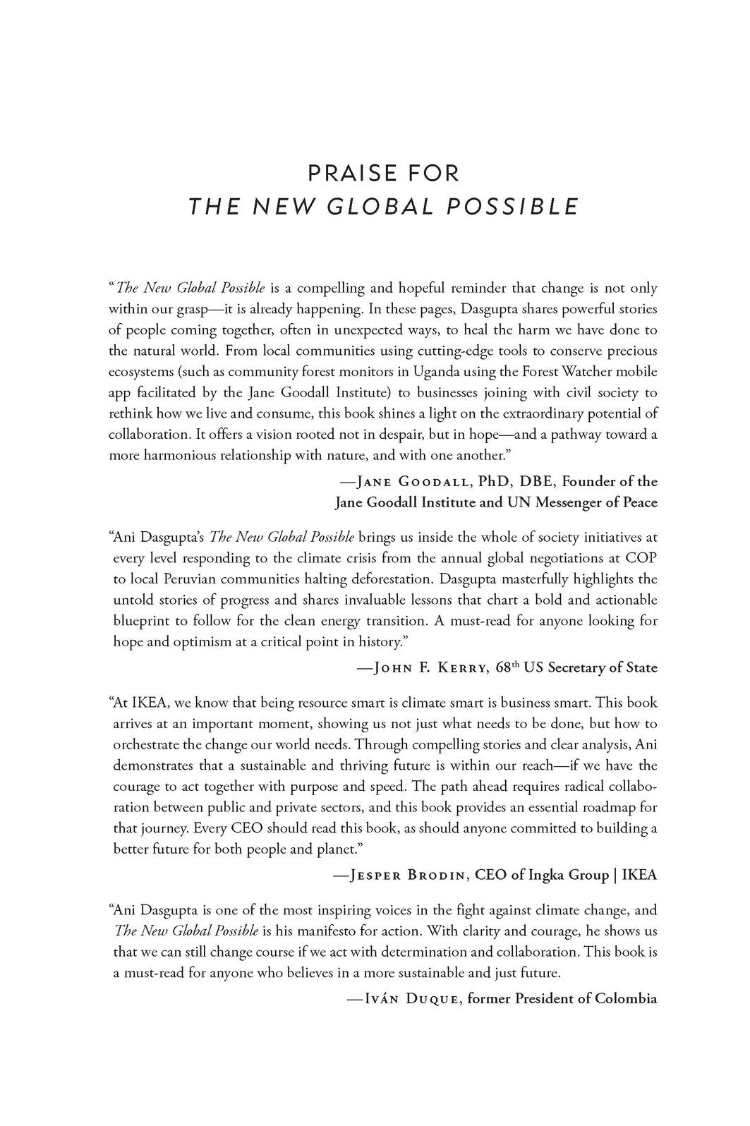 The New Global Possible: Rebuilding Optimism in the Age of Climate Crisis