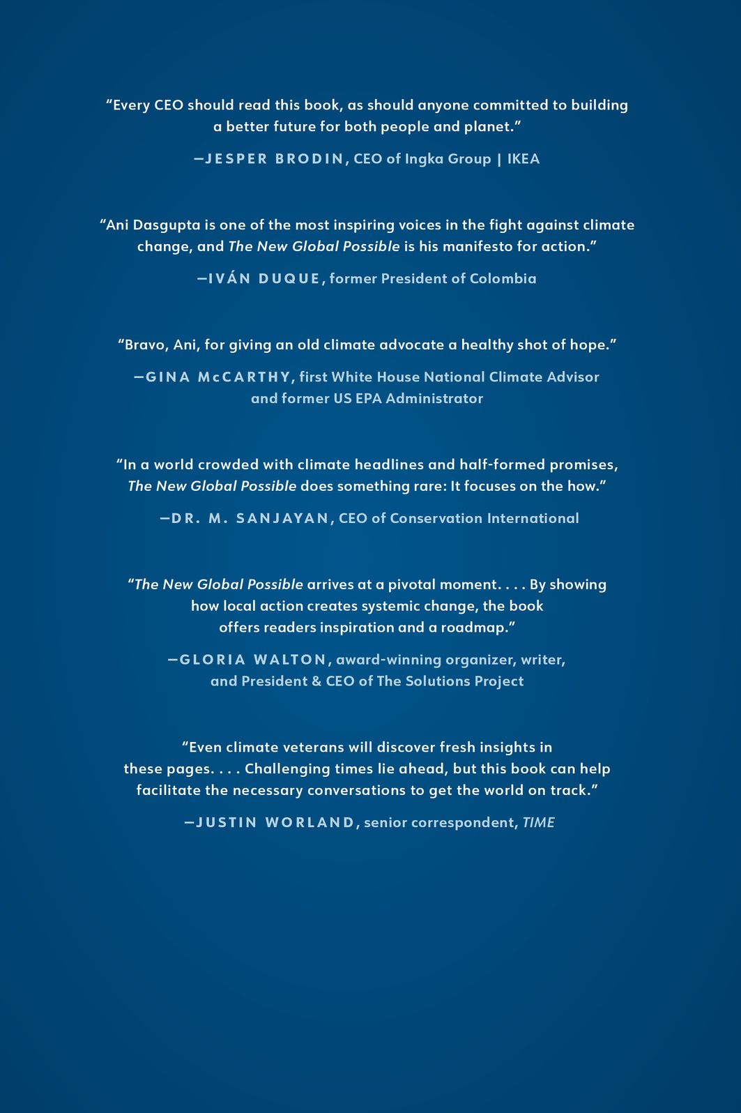 The New Global Possible: Rebuilding Optimism in the Age of Climate Crisis