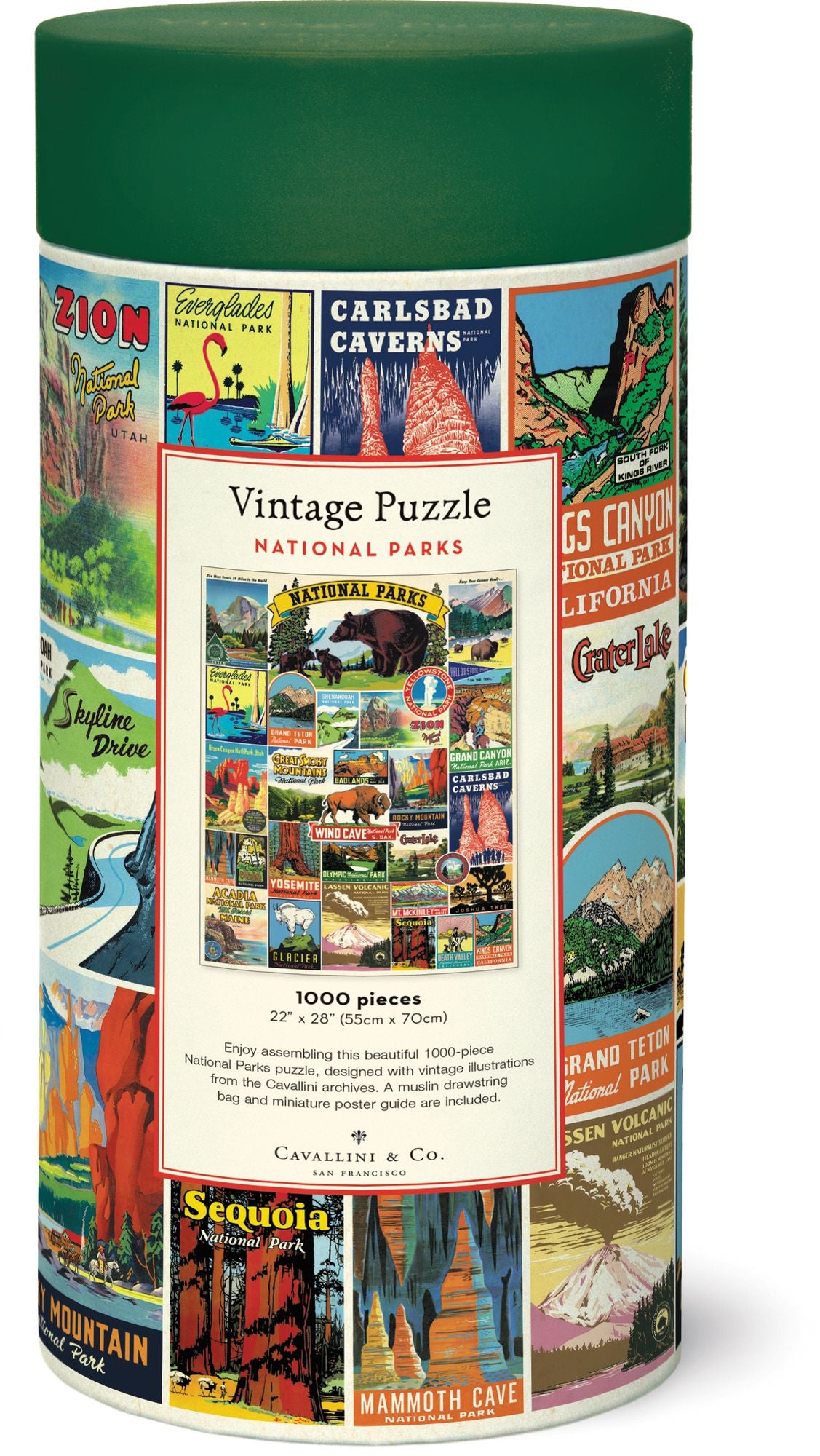 Cavallini & Co - National Parks 1,000 Piece Jigsaw Puzzle