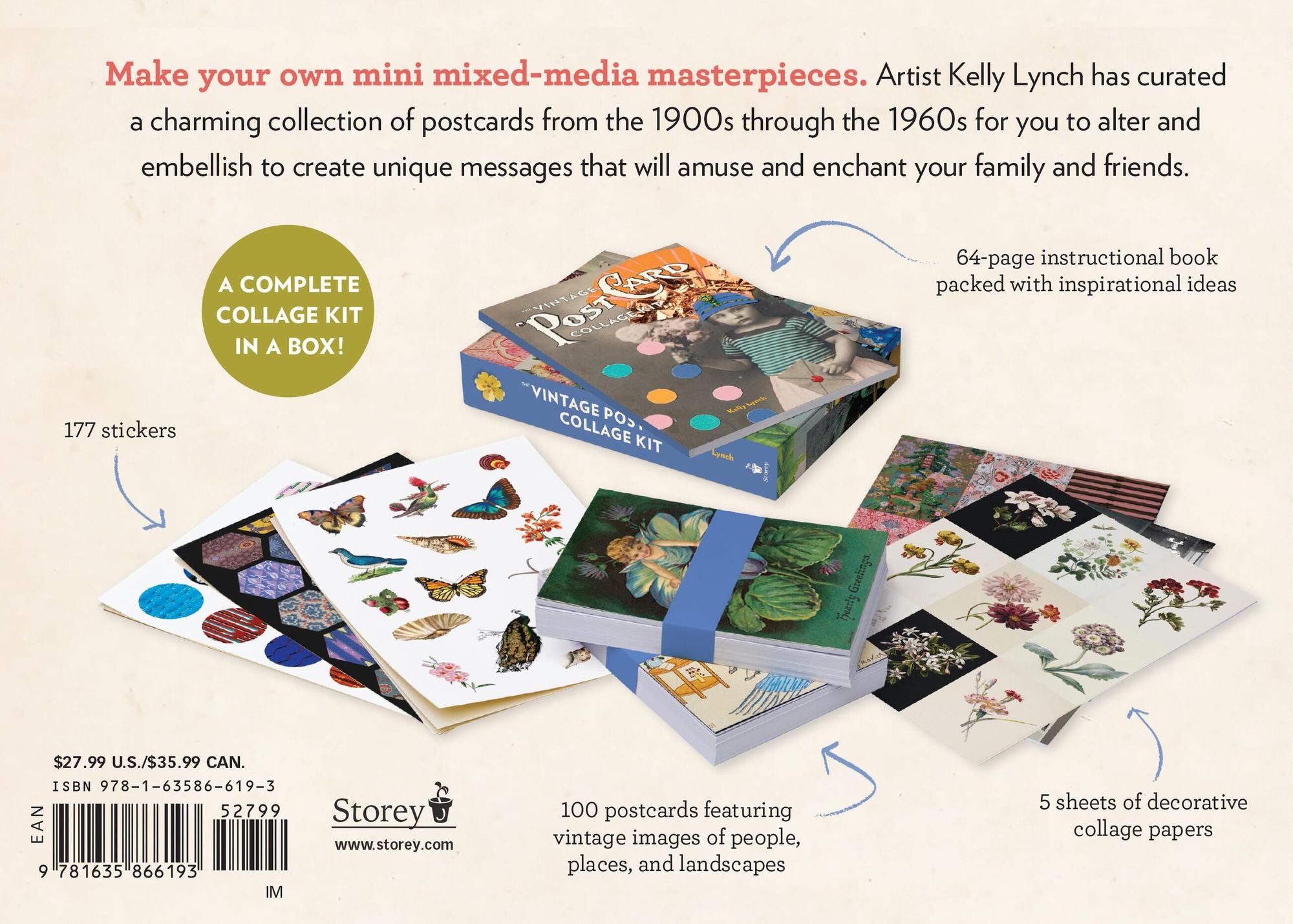 The Vintage Postcard Collage Kit: 100 Classic Postcards to Alter, Adorn, Stitch, Sticker, and More