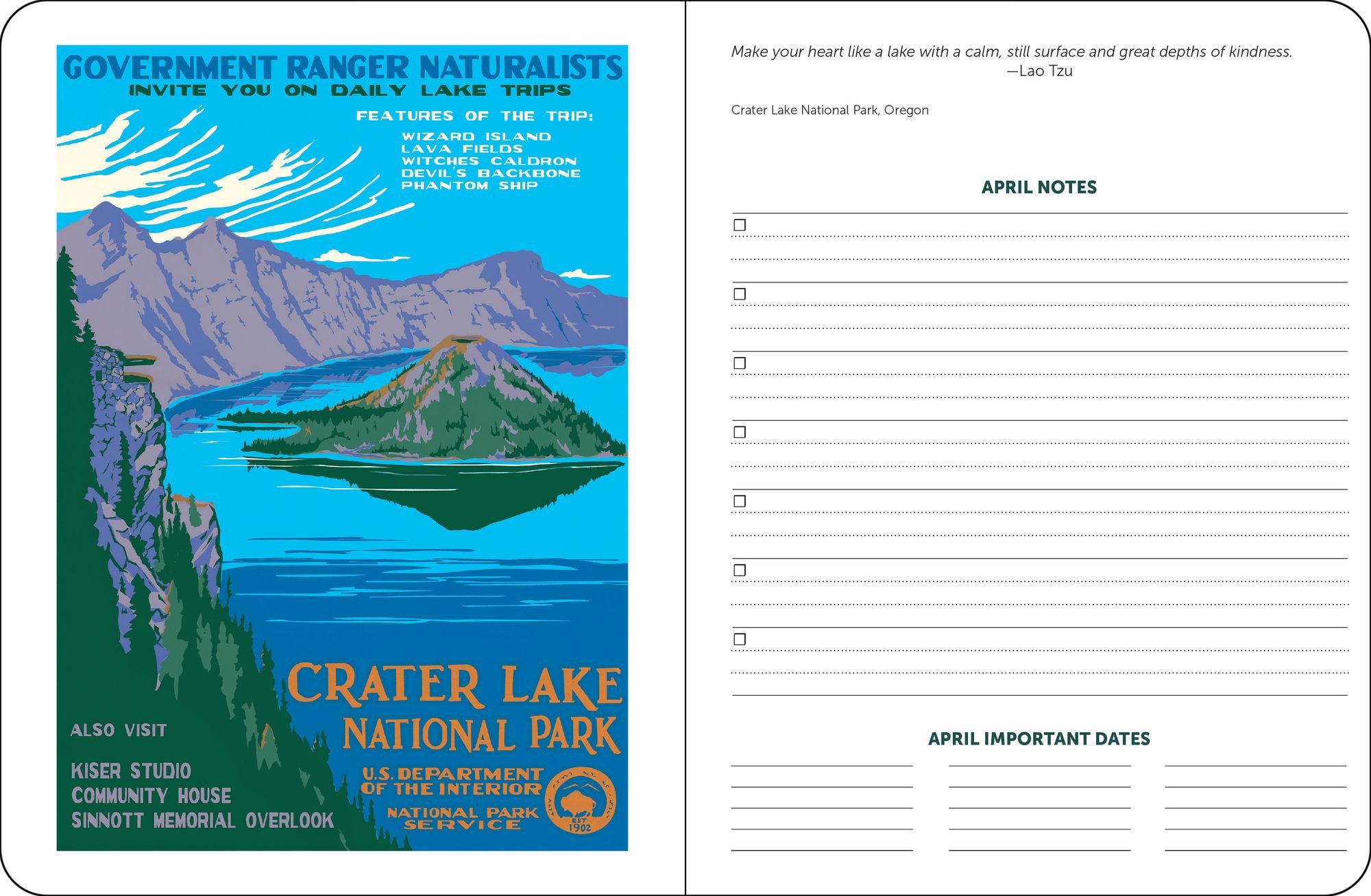 2026 National Parks Poster Art of The WPA 12 Month Planner