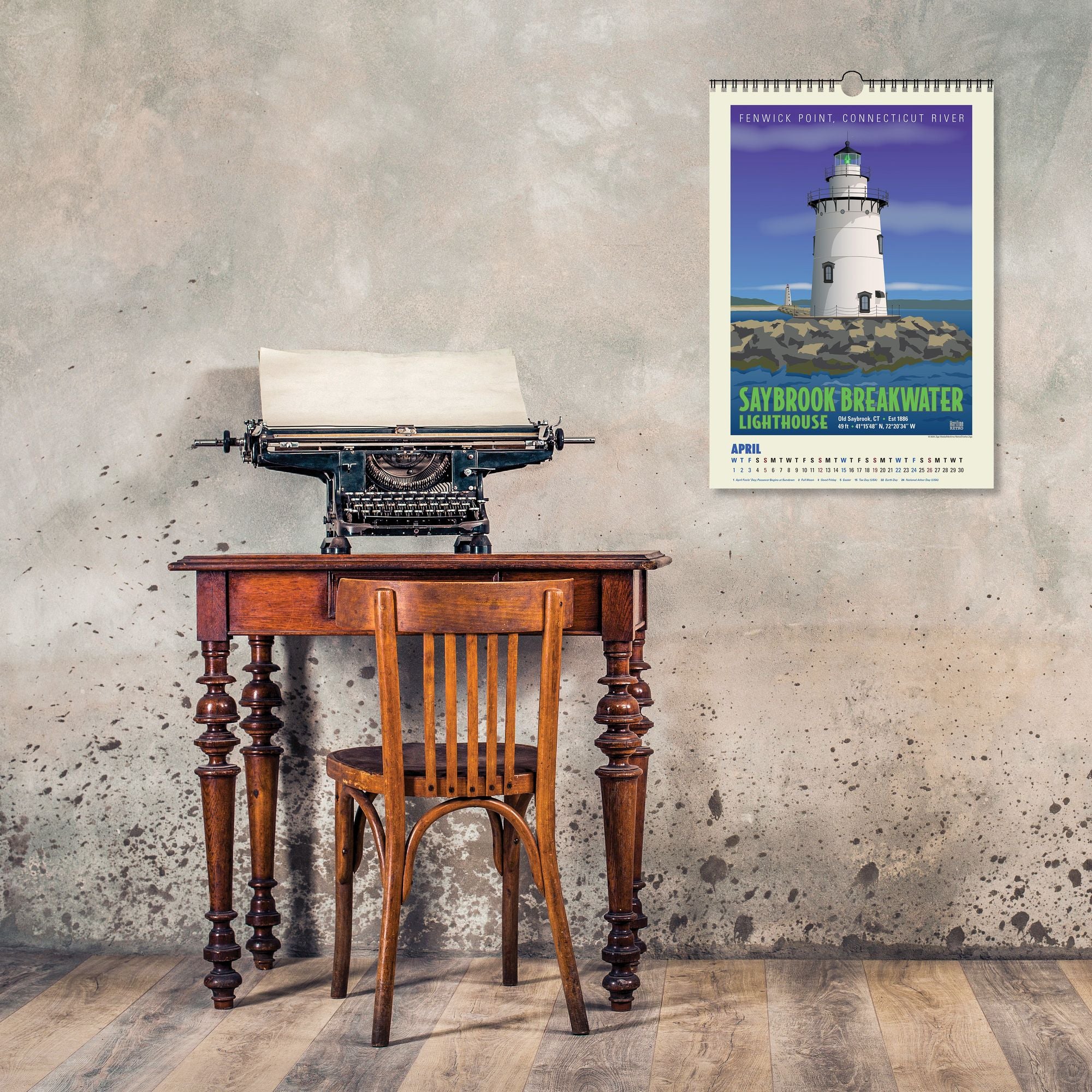 2026 New England Lighthouse Posters Large Wall, 13.4" x 19"