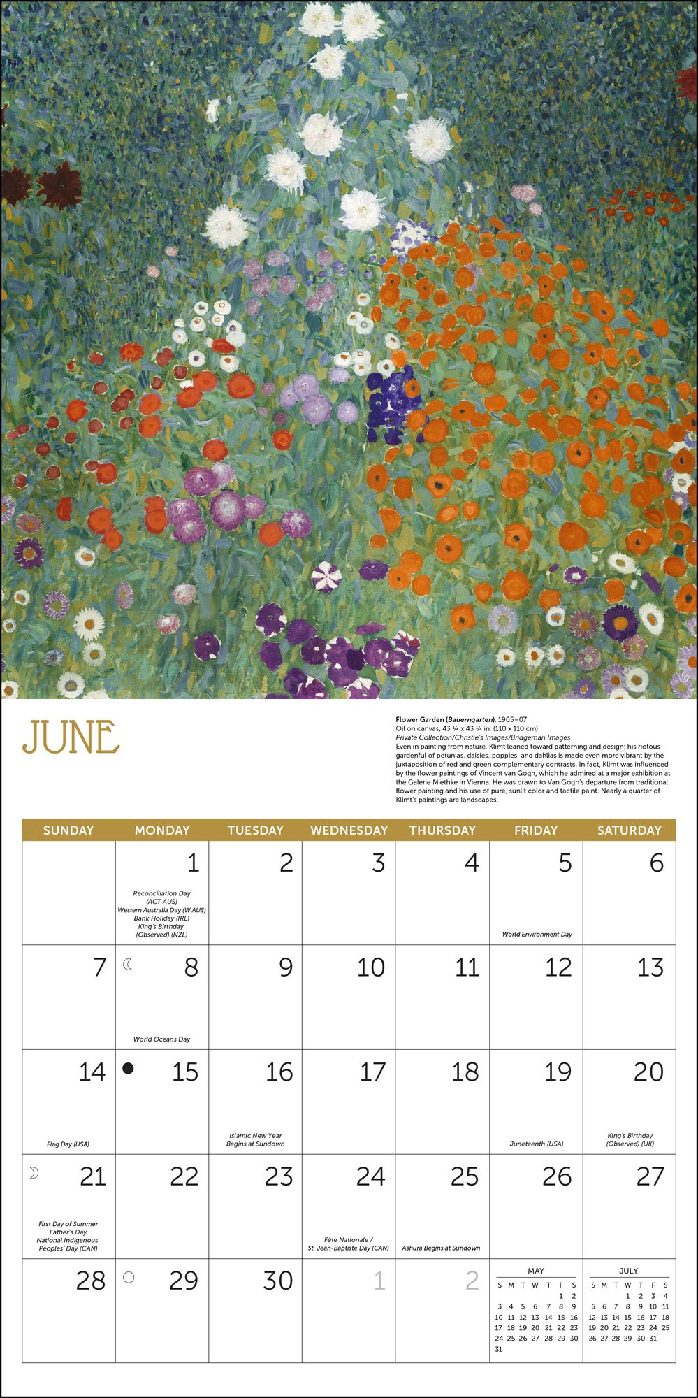 2026 Gustav Klimt Wall Calendar