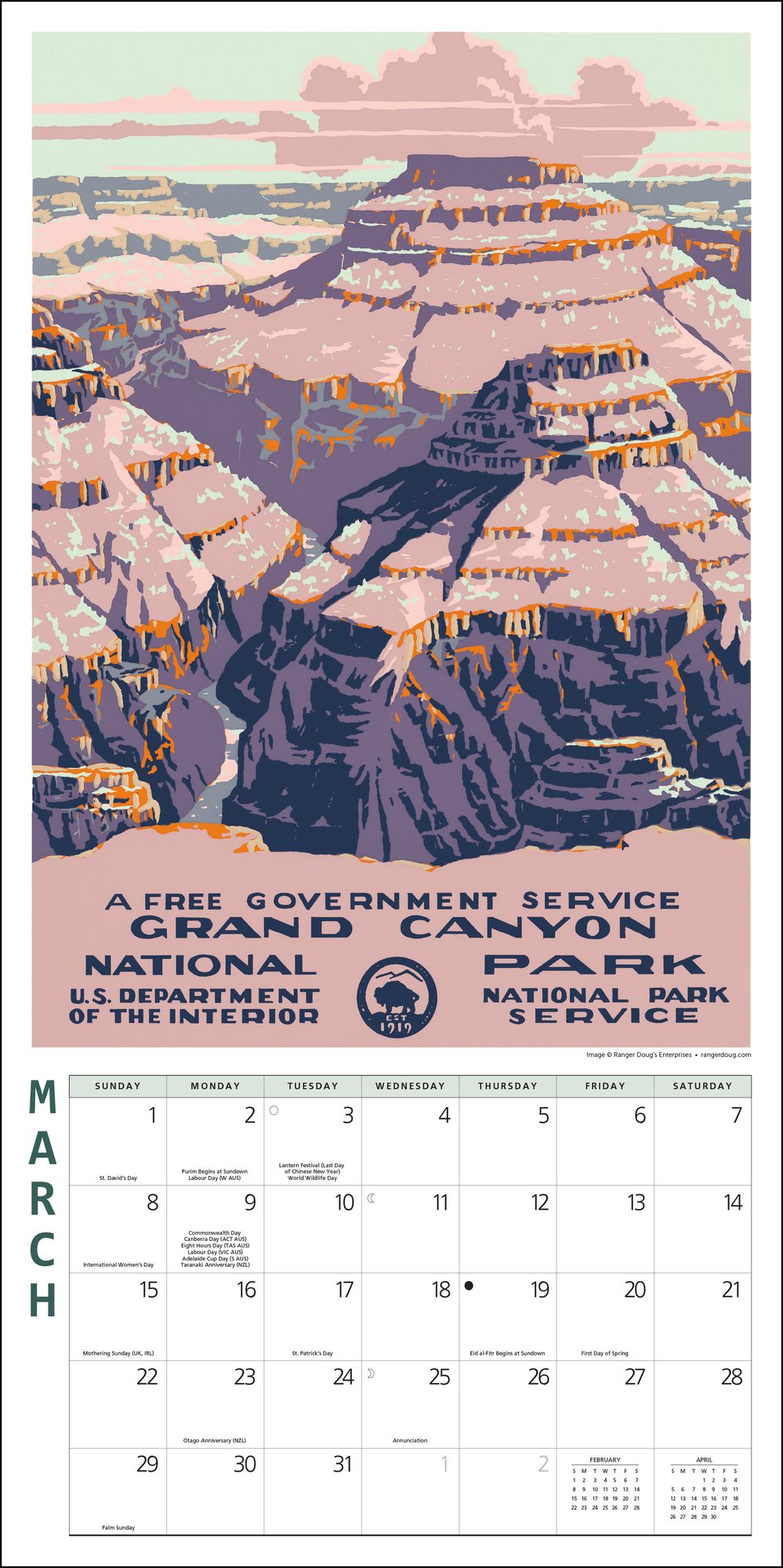 2026 National Parks Poster Art of the WPA Standard Wall Calendar