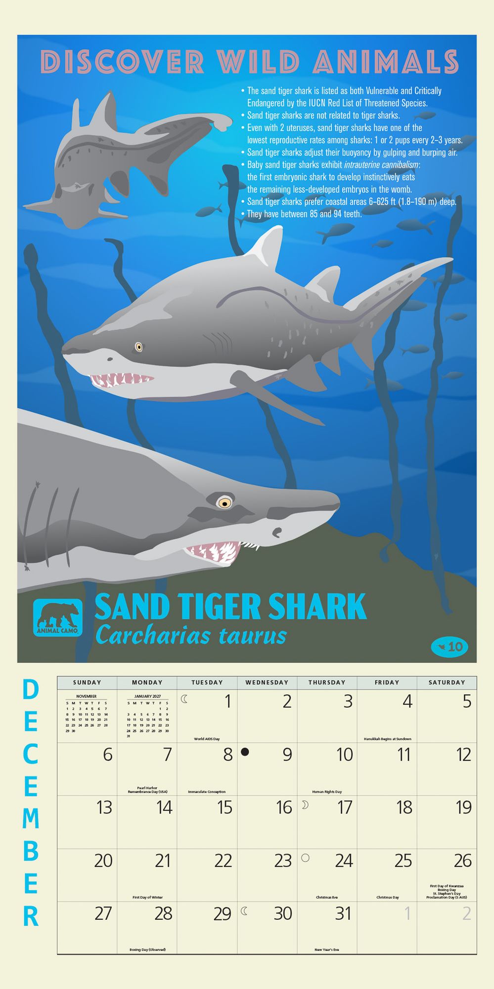 2026 American Wildlife Mini Wall Calendar