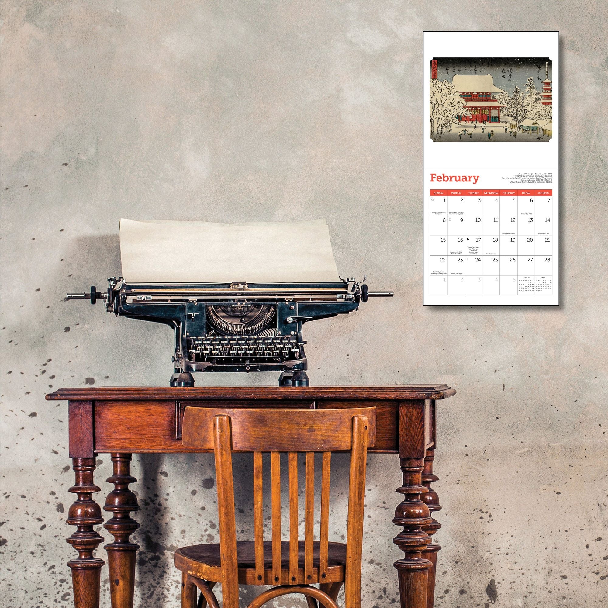2026 MFA Boston Japanese Woodblock Prints Mini Wall Calendar
