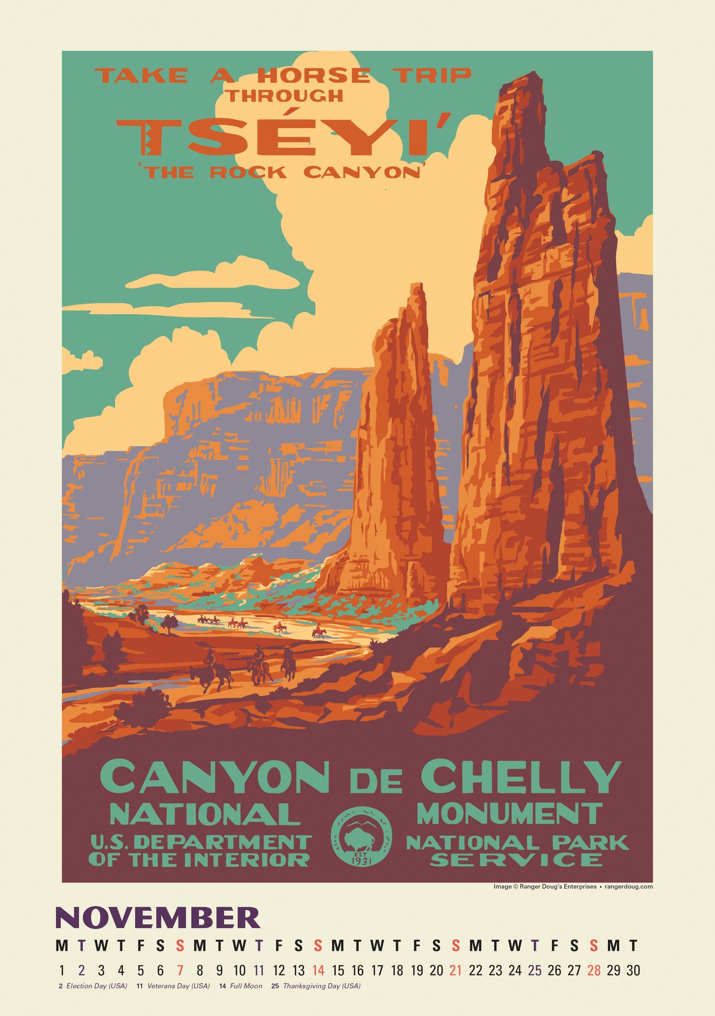 2027 National Parks Poster Art of the WPA ¿ Oversized Wall Calendar