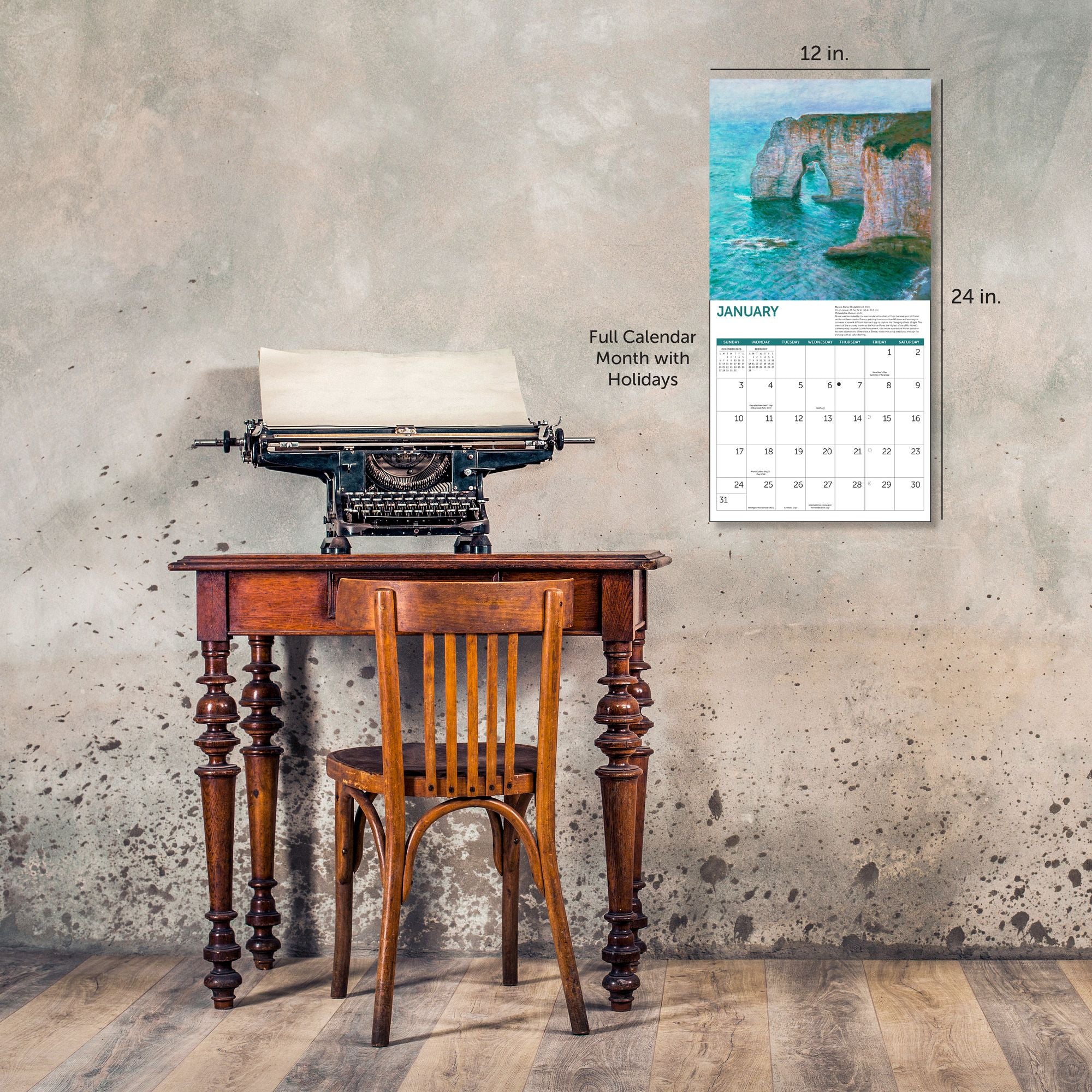 2027 Monet At Sea Wall Calendar