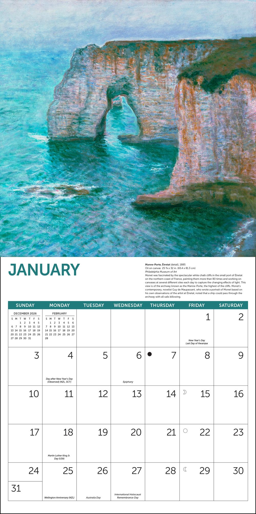 2027 Monet At Sea Wall Calendar