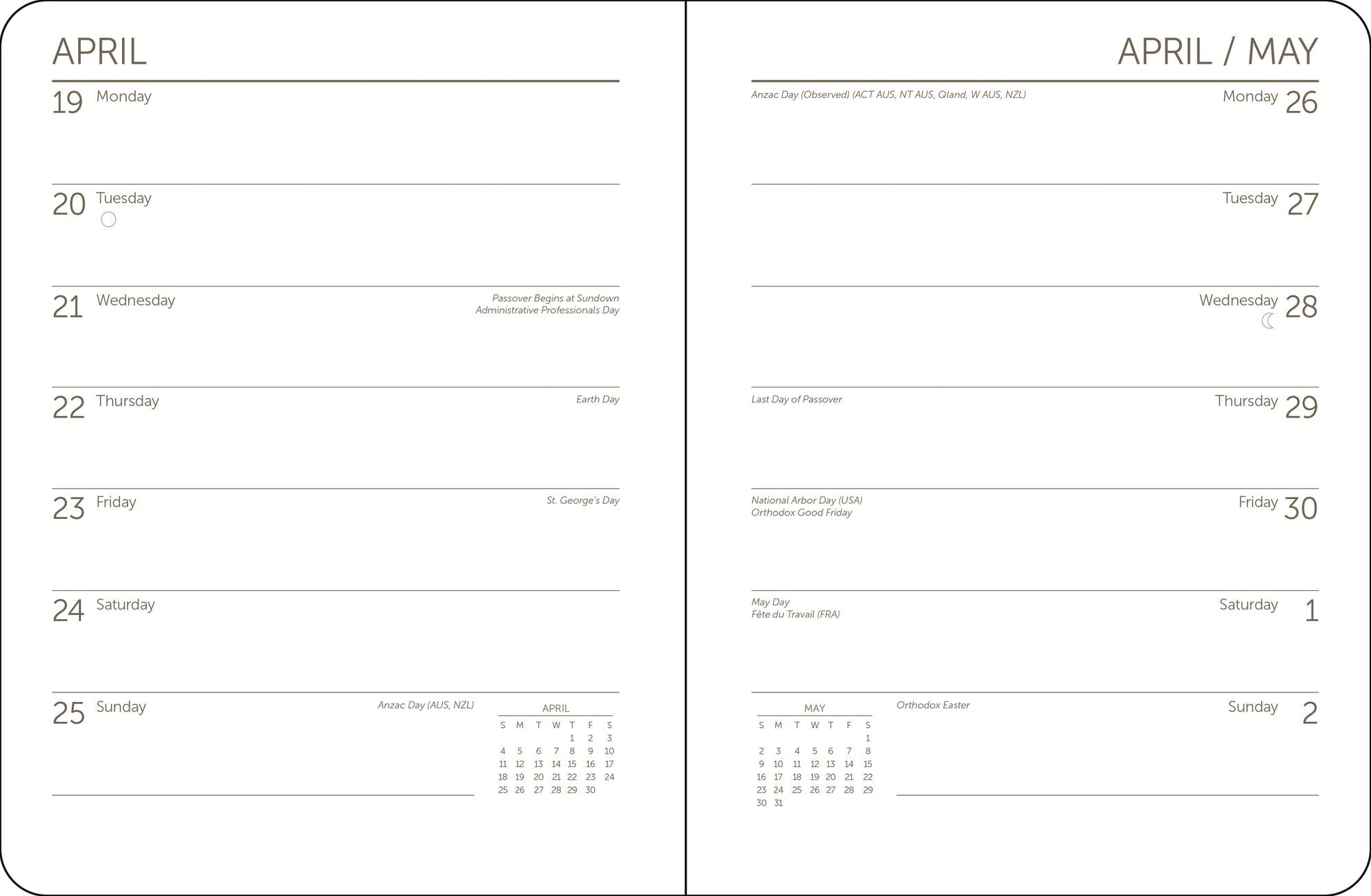2027 America's National Parks Weekly Desk Planner