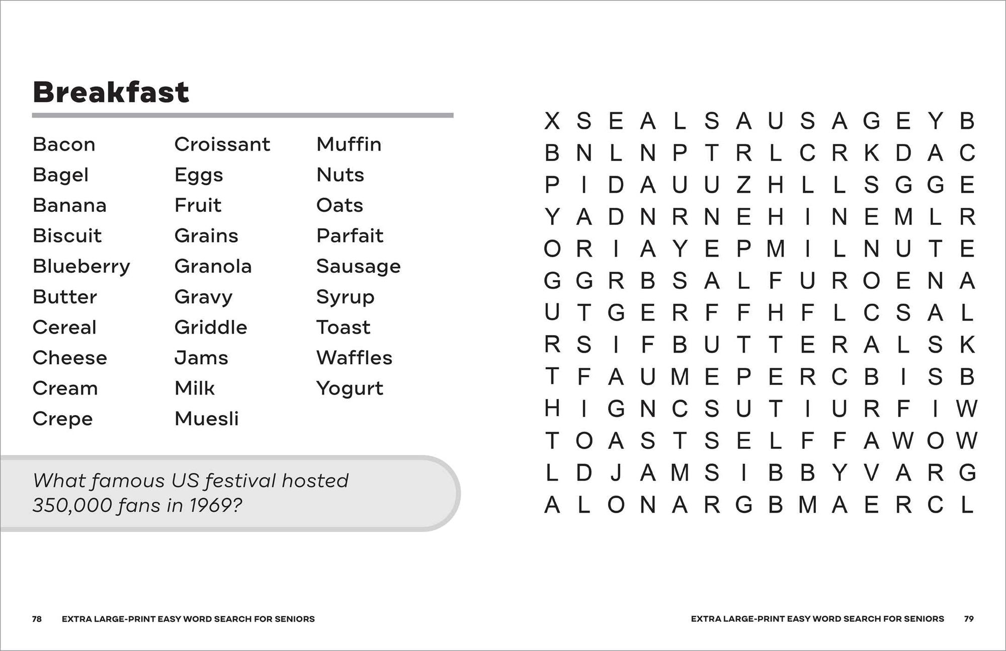 Extra Large-Print Easy Word Search for Seniors
