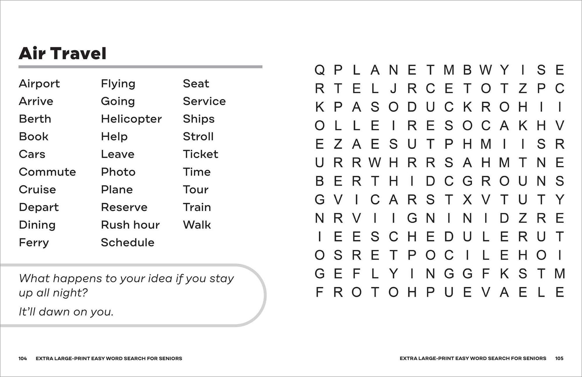 Extra Large-Print Easy Word Search for Seniors