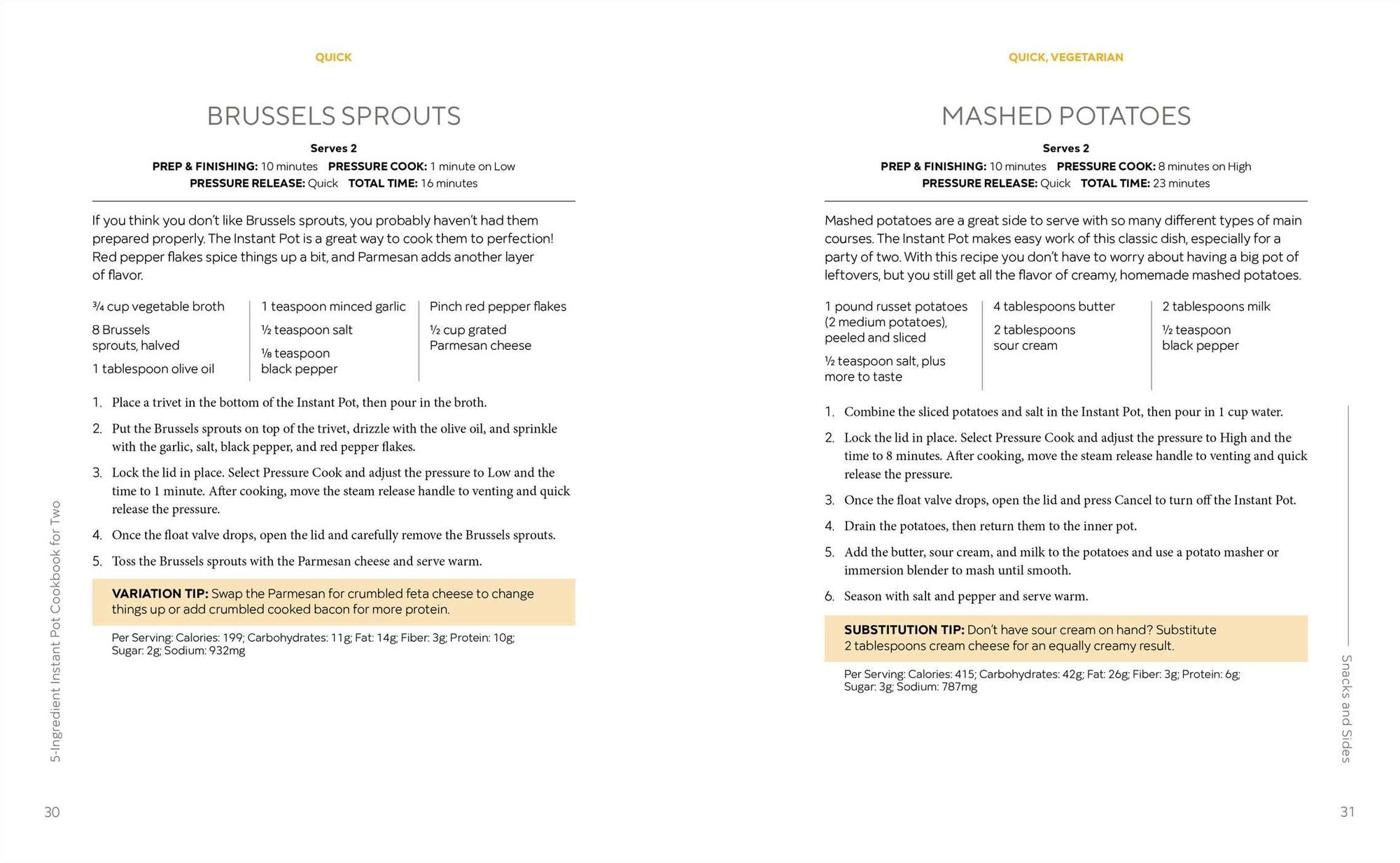 5-Ingredient Instant Pot Cookbook for Two