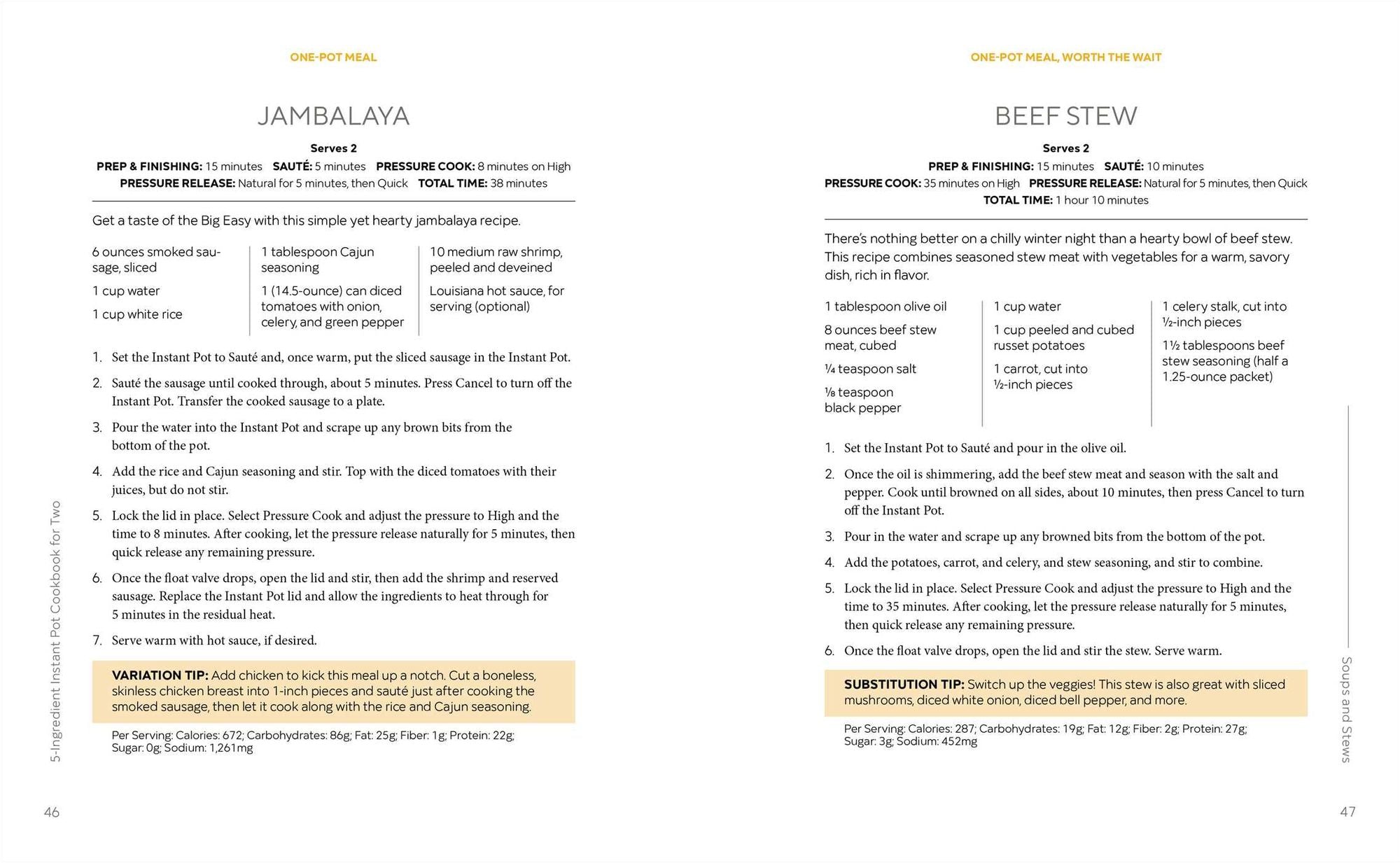 5-Ingredient Instant Pot Cookbook for Two