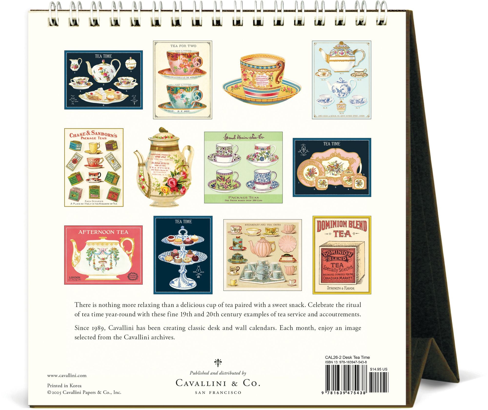 2026 Cavallini Tea Time Desk Calendar
