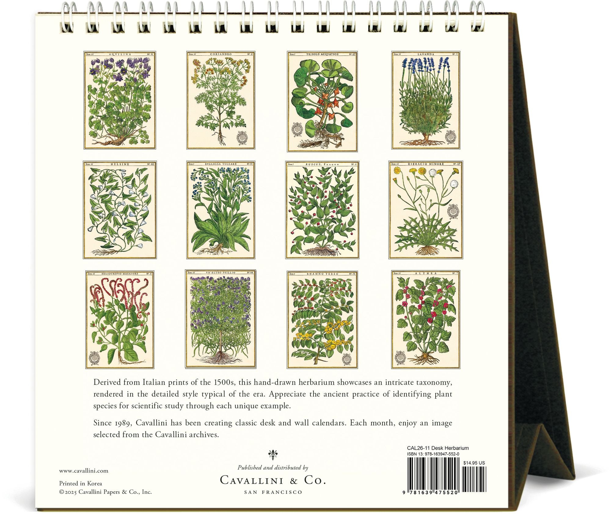 2026 Cavallini Herbarium Desk Calendar