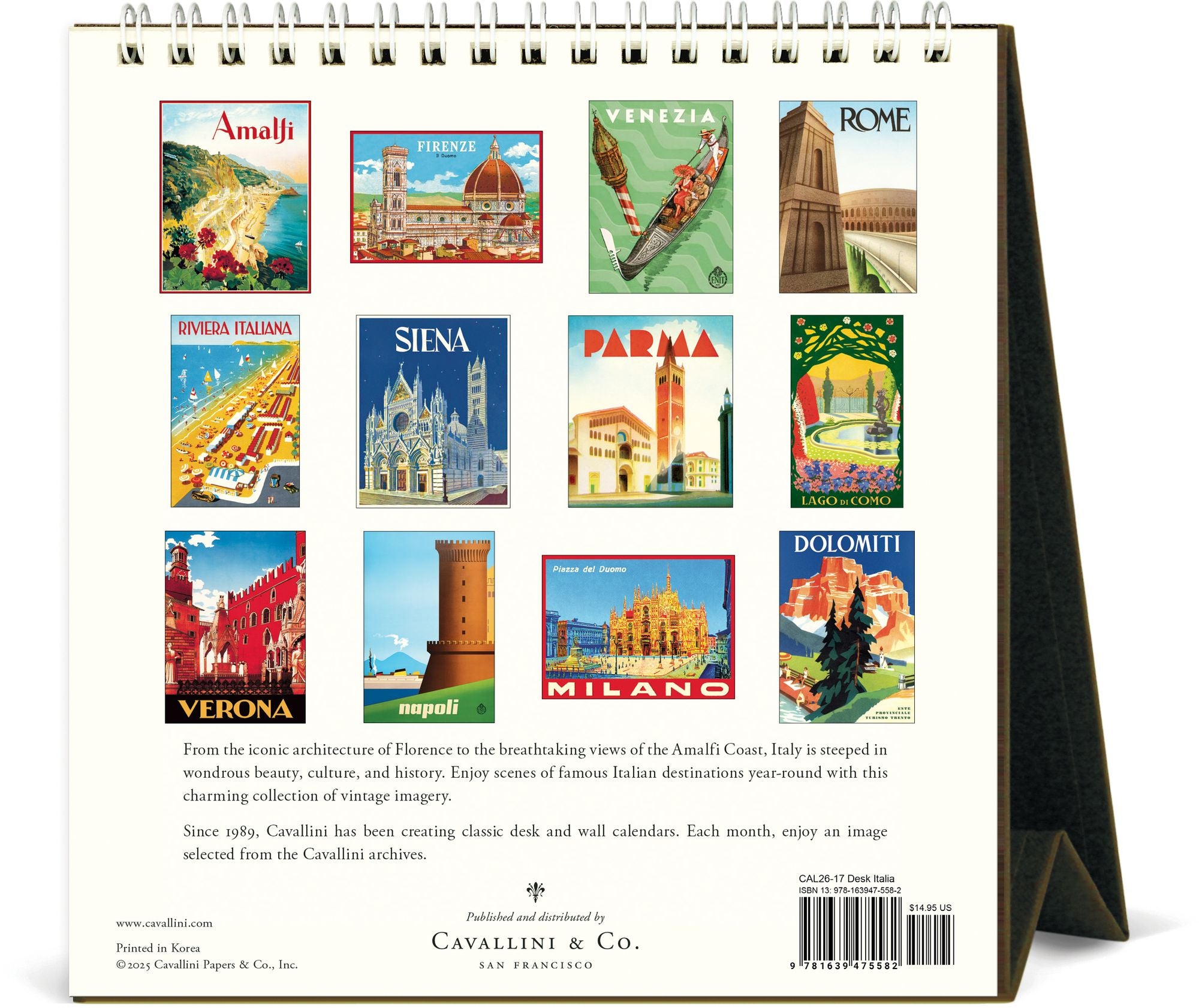 2026 Cavallini Italia Desk Calendar