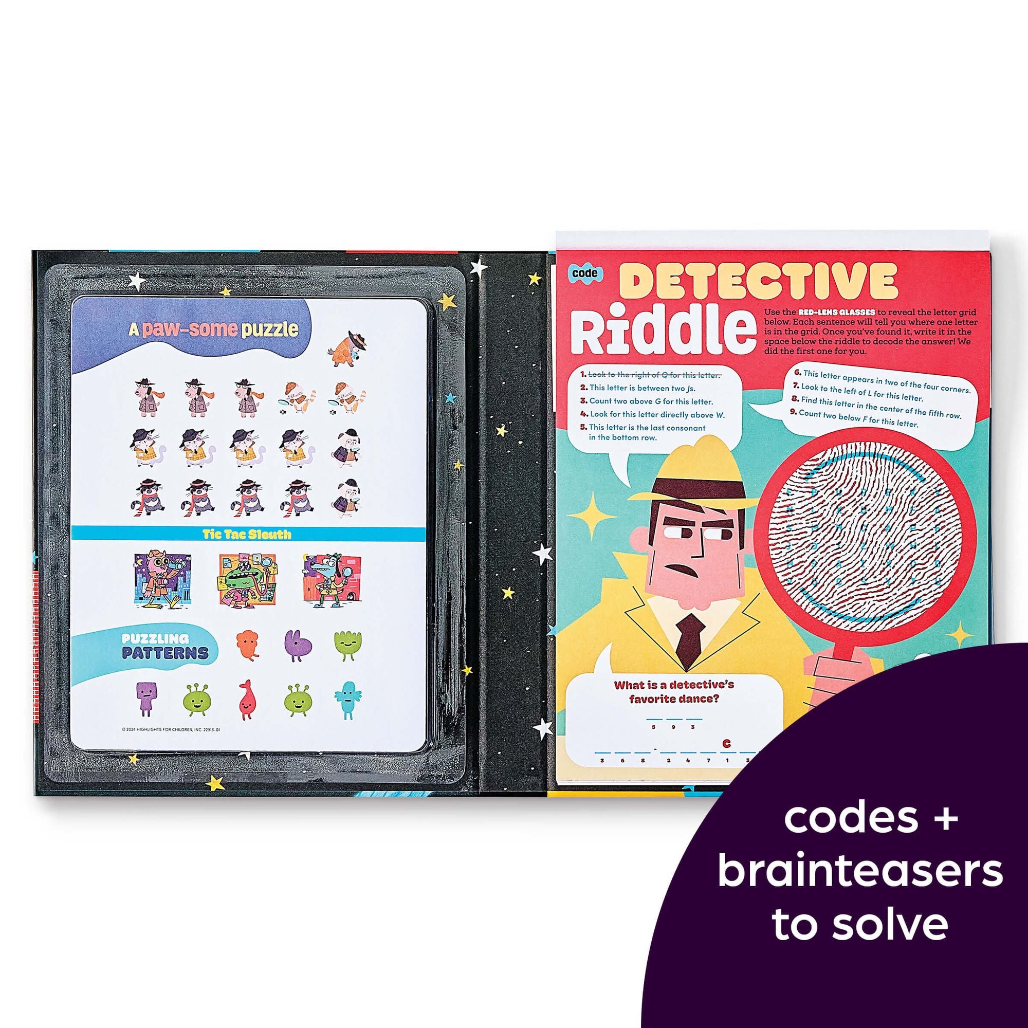 brainPLAY Top Secret Spy Puzzles and Codes: Puzzle Book Packed with Brain Teasers and Hidden Pictures Challenges for Kids 7 and Up