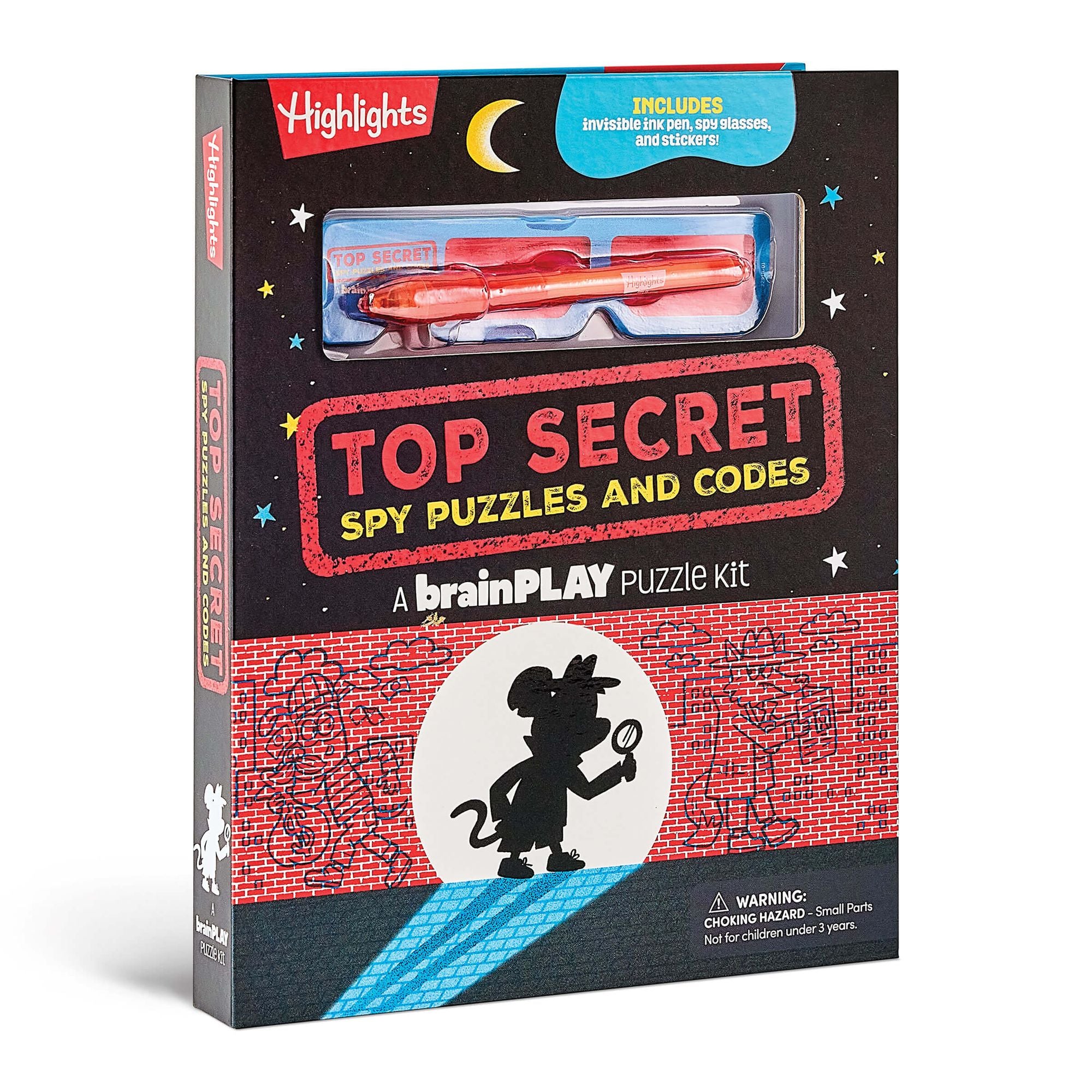brainPLAY Top Secret Spy Puzzles and Codes: Puzzle Book Packed with Brain Teasers and Hidden Pictures Challenges for Kids 7 and Up