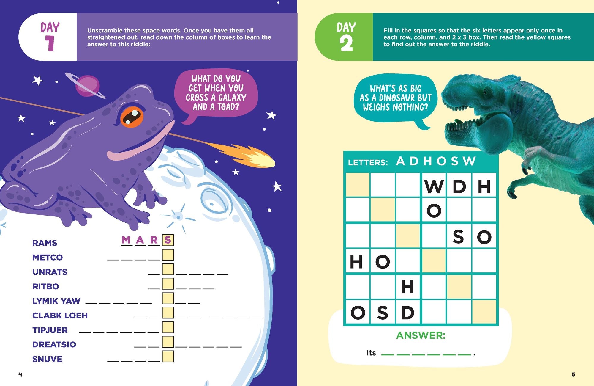 Puzzle-a-Day Challenge: Bite-Size Puzzles All Year Long: Bite-Size Puzzles All Year Long, A 365 Day Kids Puzzle Book with a Variety of Puzzles Including Word Searches, Brain Teasers, Mazes and More for Kids 6-9