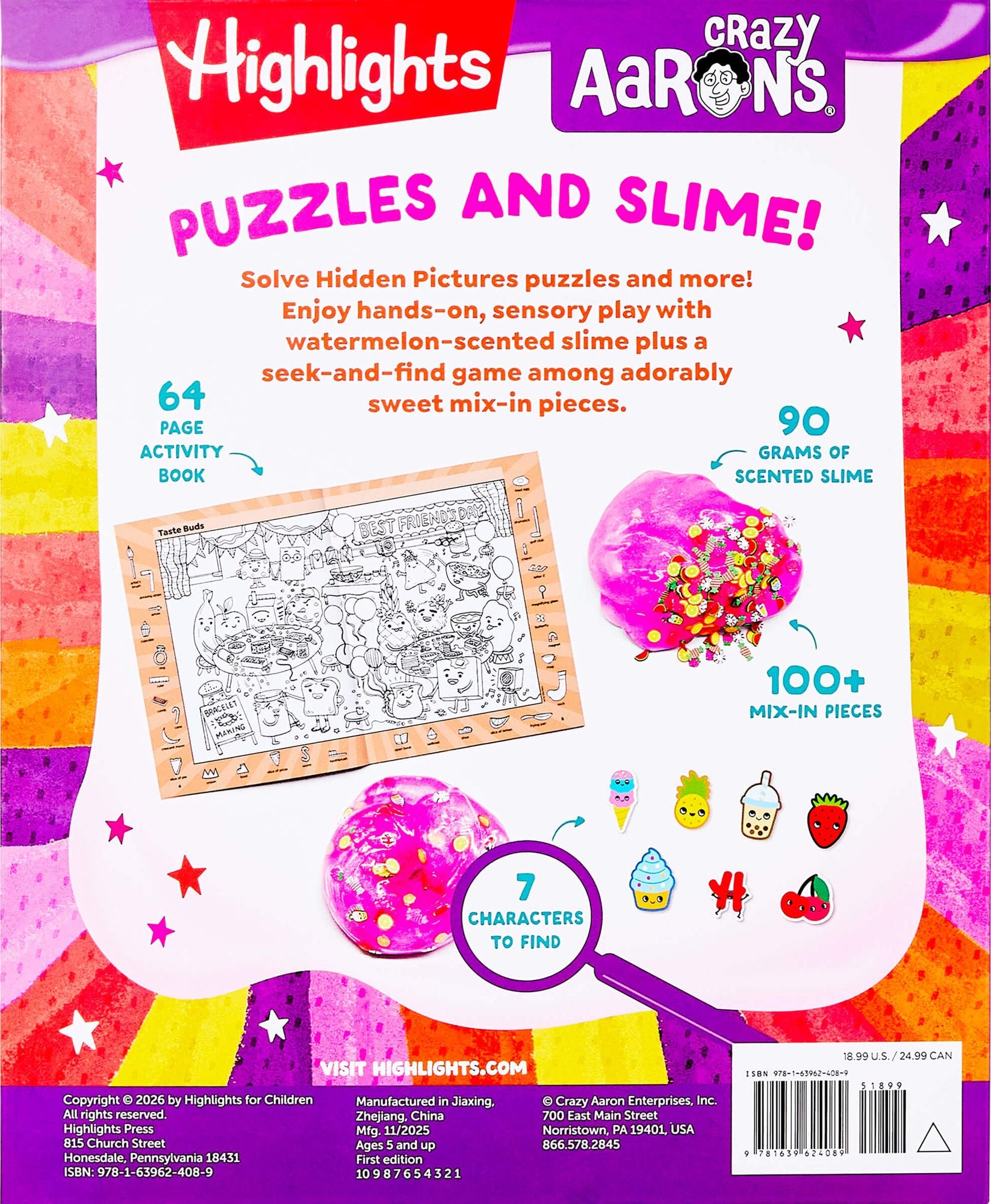 Sweet Surprises Puzzles & Slime: Hidden Pictures Puzzle Book and Non-Toxic Slime Kit with Scented Slime and Slime Mix-Ins for Kids 5 and Up