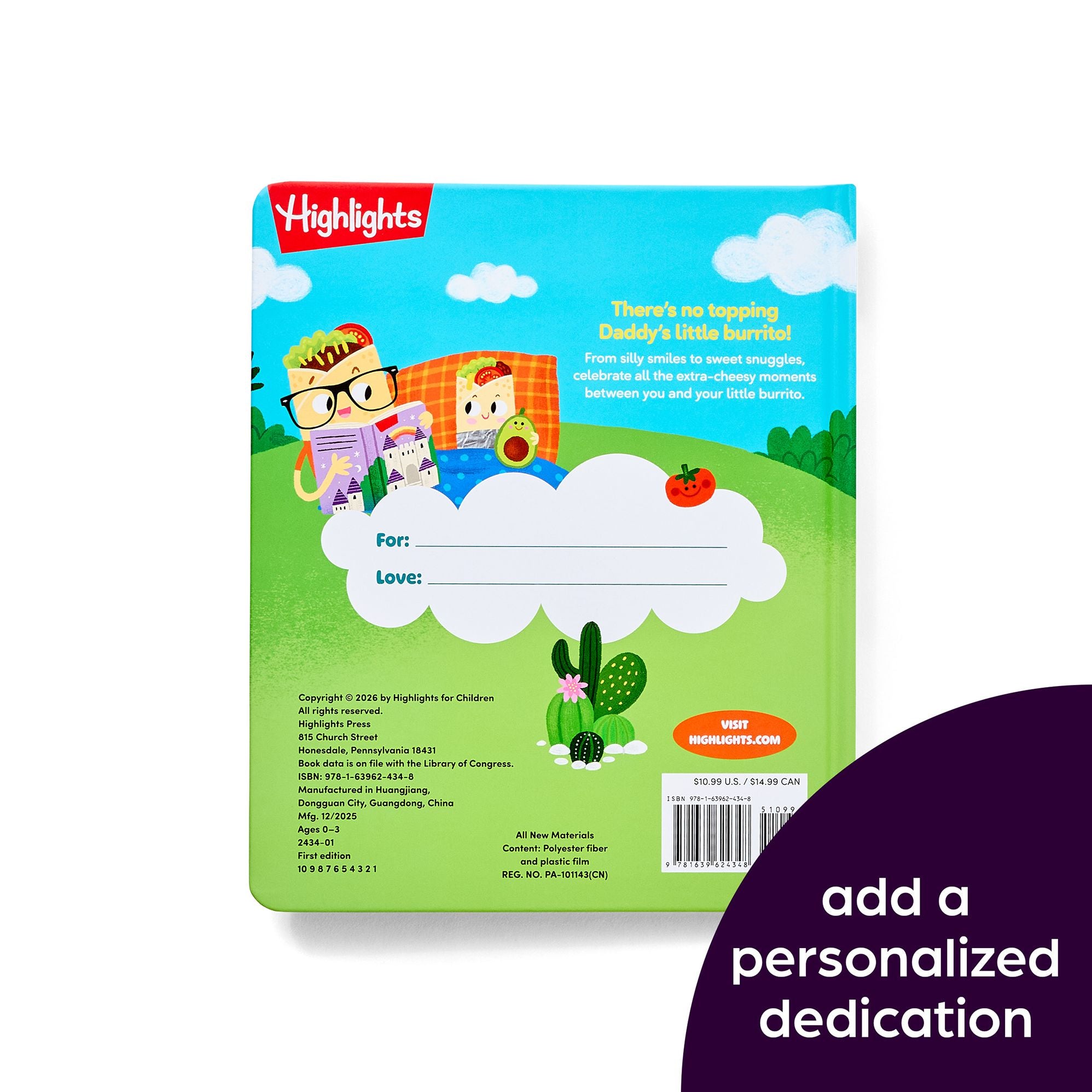 Daddy's Little Burrito: Celebrate First Time Dads with a Cozy Read-Aloud Crinkle Sensory Book for Baby Bonding Time, Storytime Board Book for New Dads, Baby Showers and Fathers Day