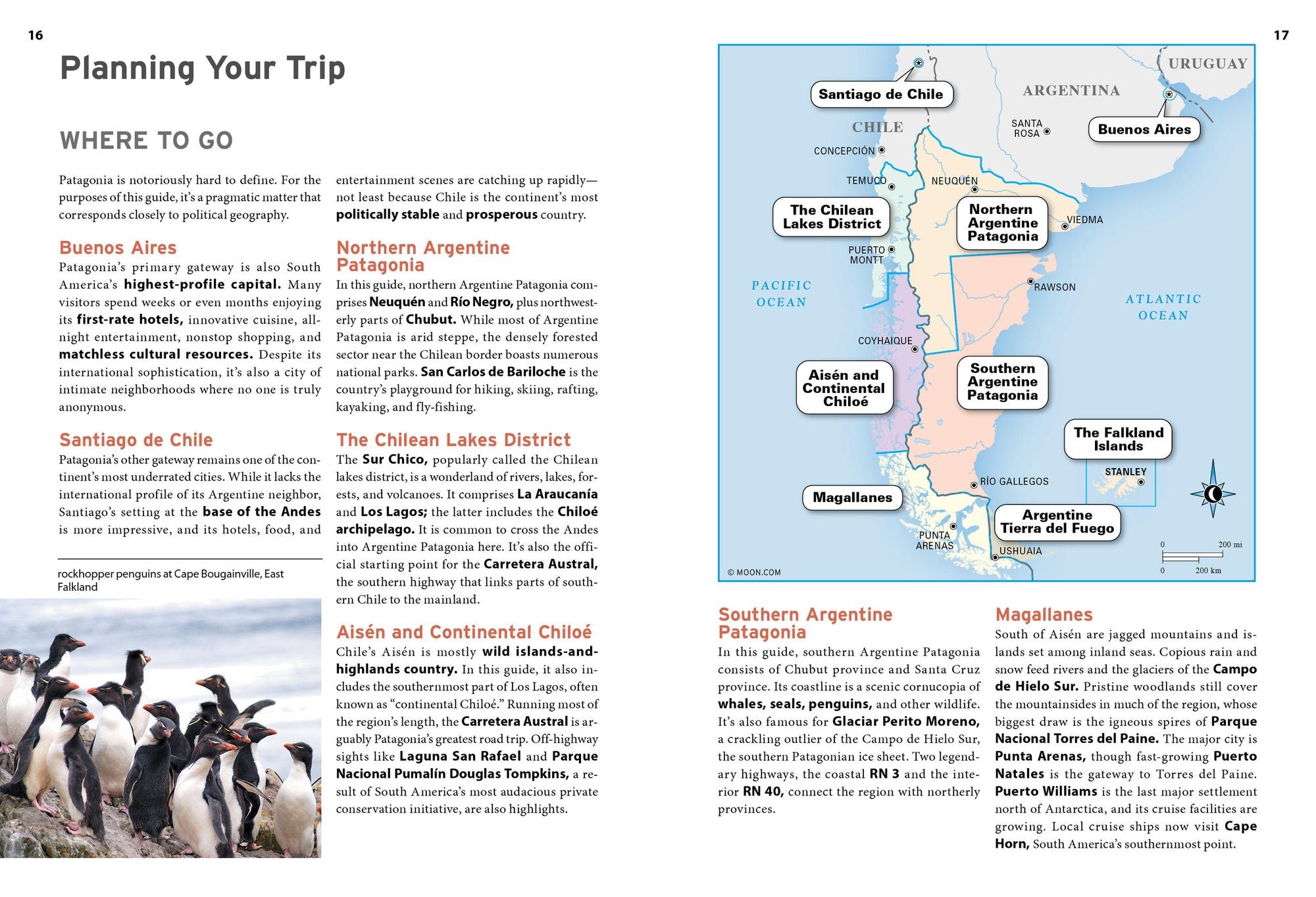 Moon Patagonia: With National Parks in Argentina & Chile: Fjords, Glaciers, Road Trips