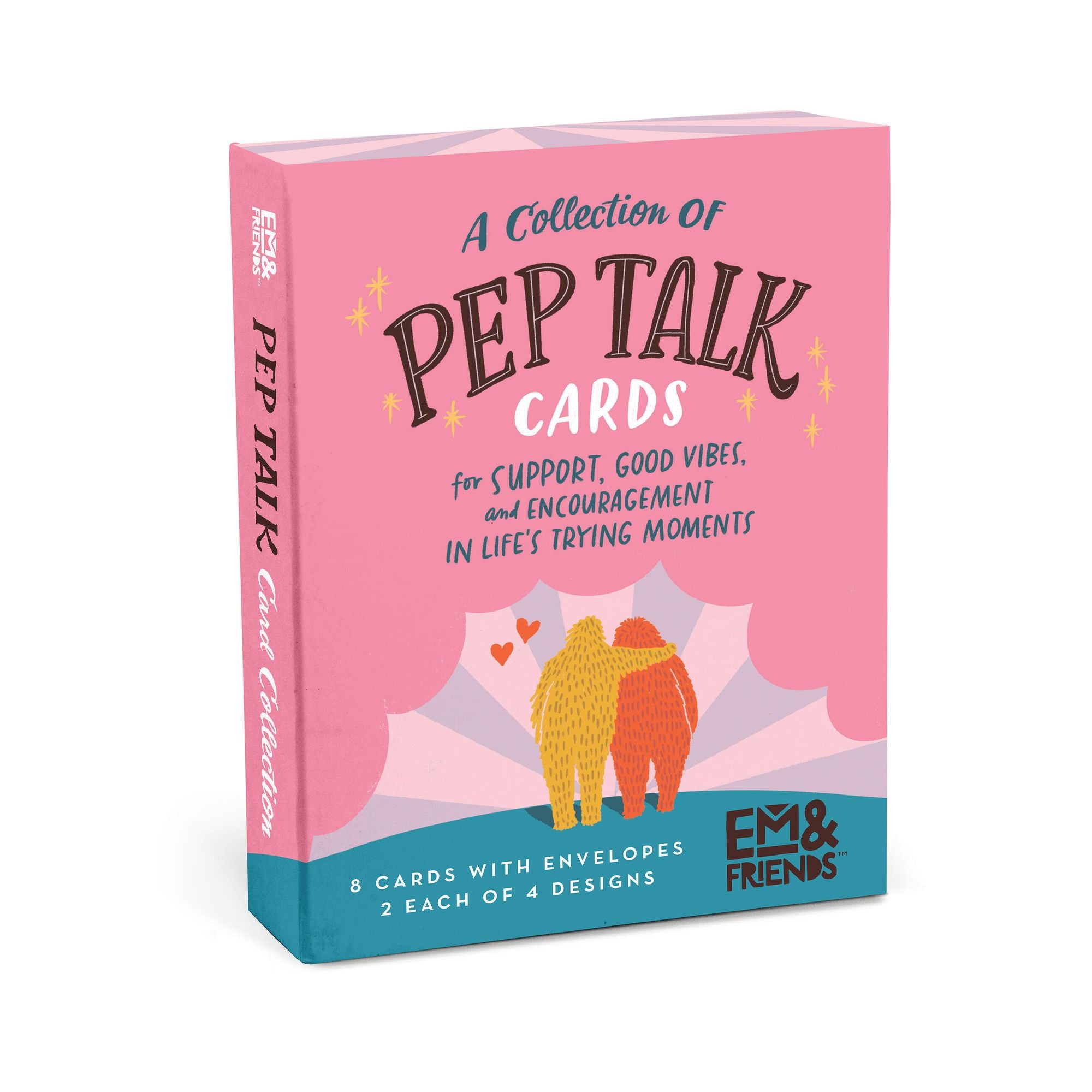 Pep Talk Cards, 8 Assorted Encouragement Cards with Envelopes