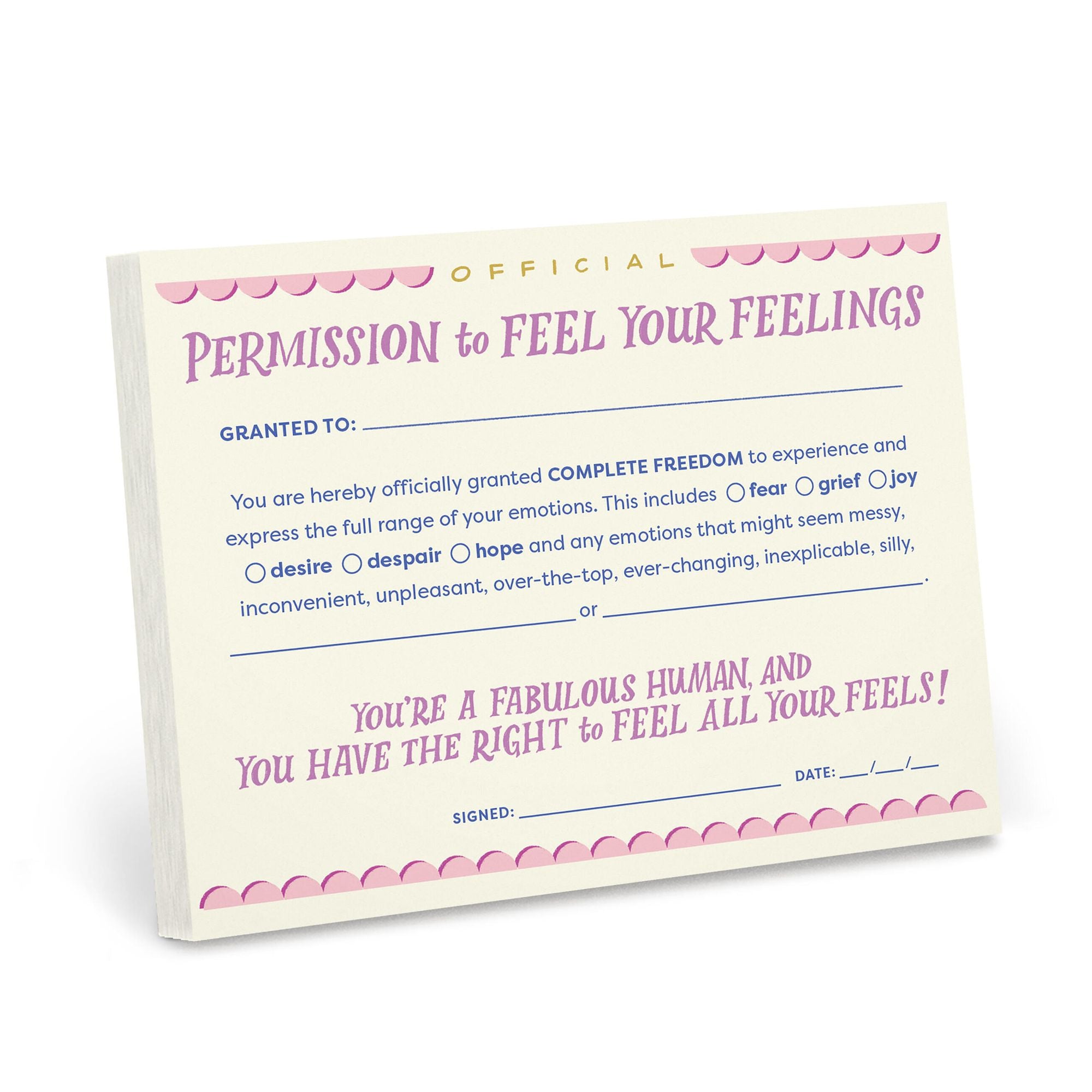 Permission to Feel Your Feelings Note Pad